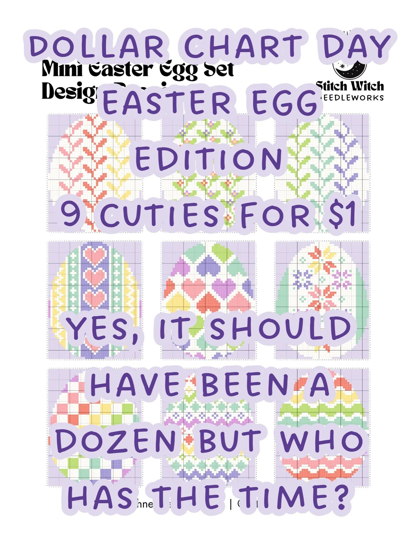 Make yourself something cute. Have a little springtime fun. Apply a finite amount of seriousness to your hobbies. Be colorful. Do shenanigans whenever possible. Buy these charts. Stitch these eggs. I&rsquo;d love to Finish them for you. #needlepoint 