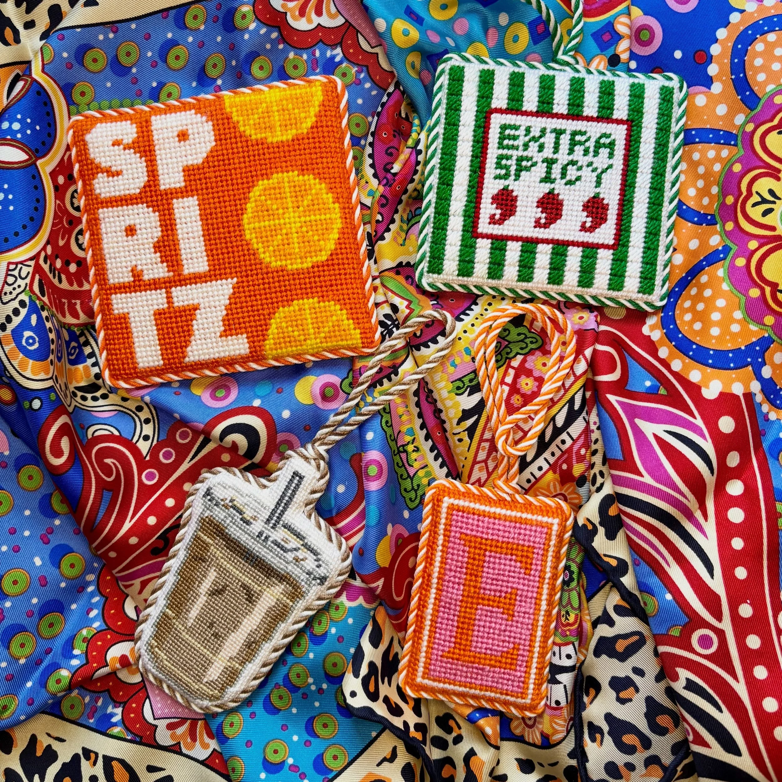 Some recent fun for @thepepperpot.co clients! Loving the summer color and seeing all these beautiful stitches. Known designers are tagged. #needlepointfinisher #needlepointfinishingideas #ndlpt #finishingfriday