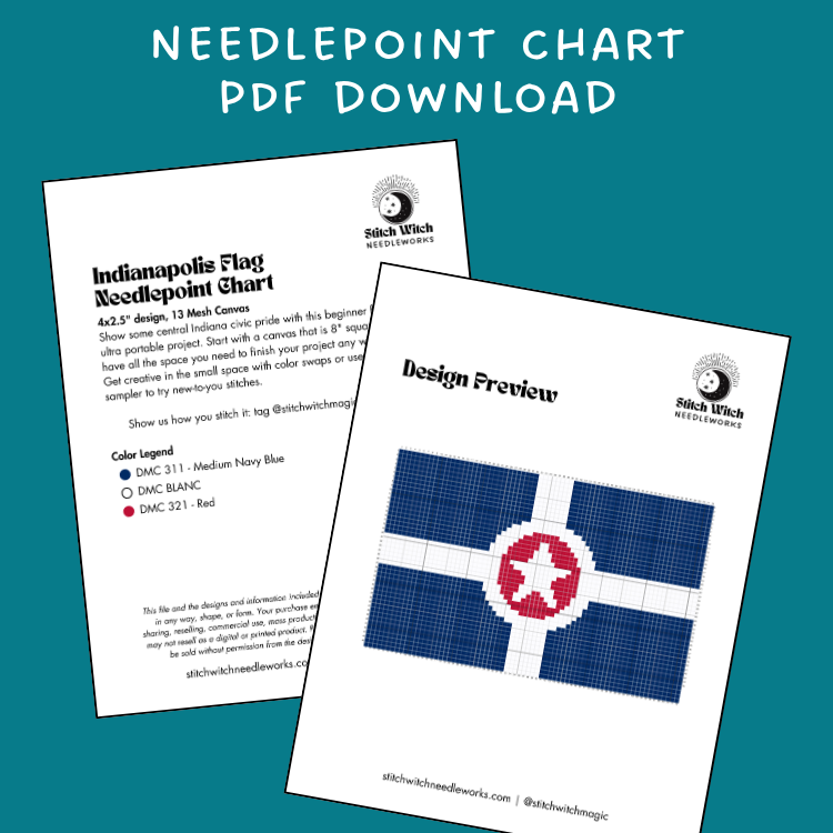 Indianapolis Flag Needlepoint Chart
