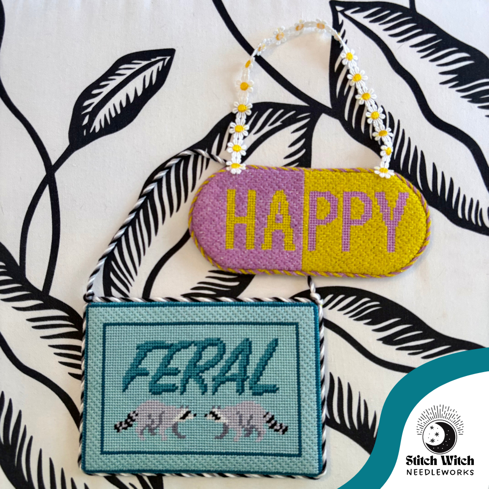 Hanging signs, three color cording, specialty trim