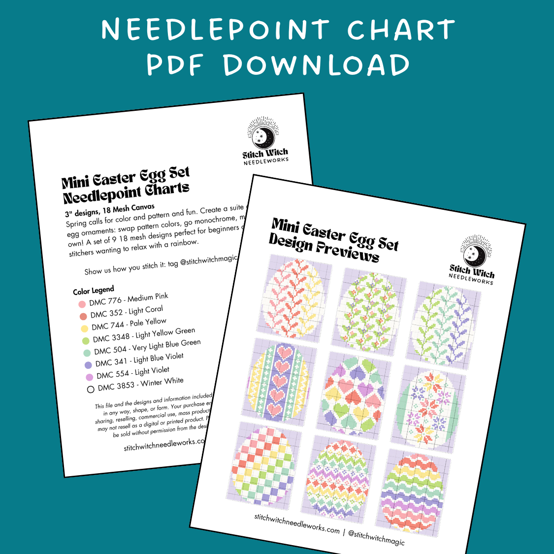 Easter Egg Mini Needlepoint Chart Multipack