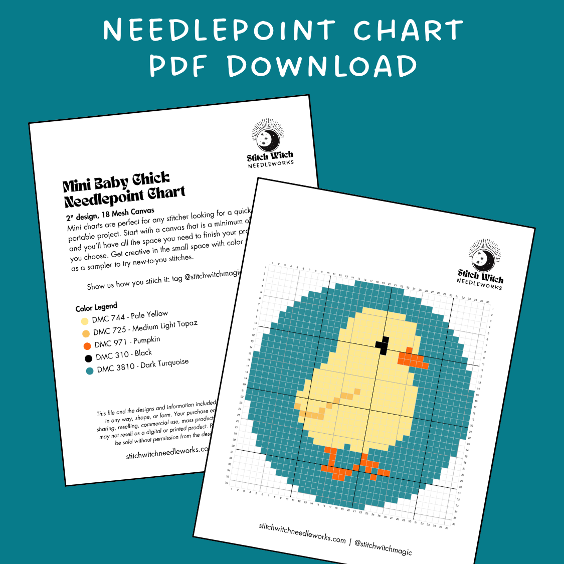 Baby Chick Needlepoint Mini Chart