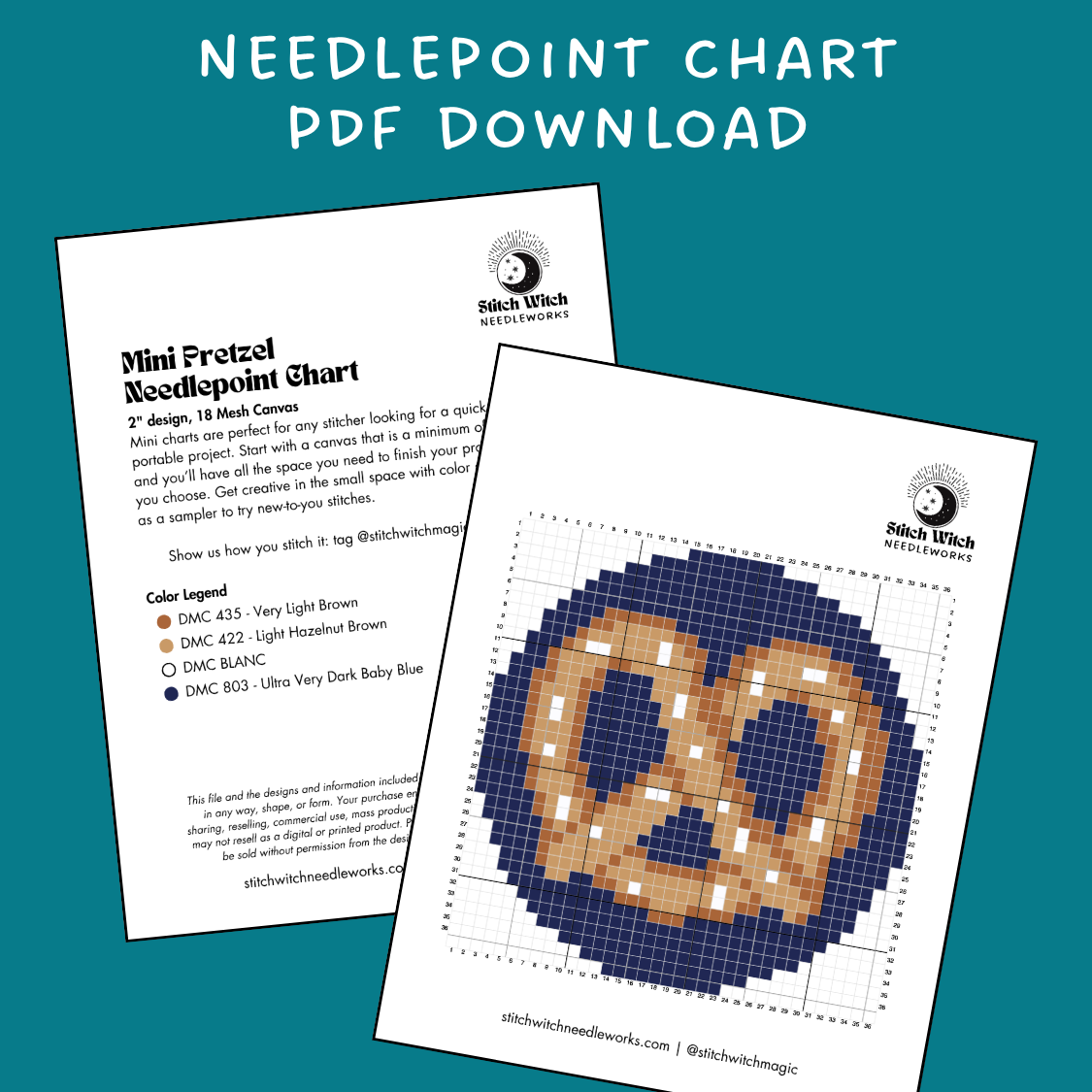 Pretzel Needlepoint Mini Chart