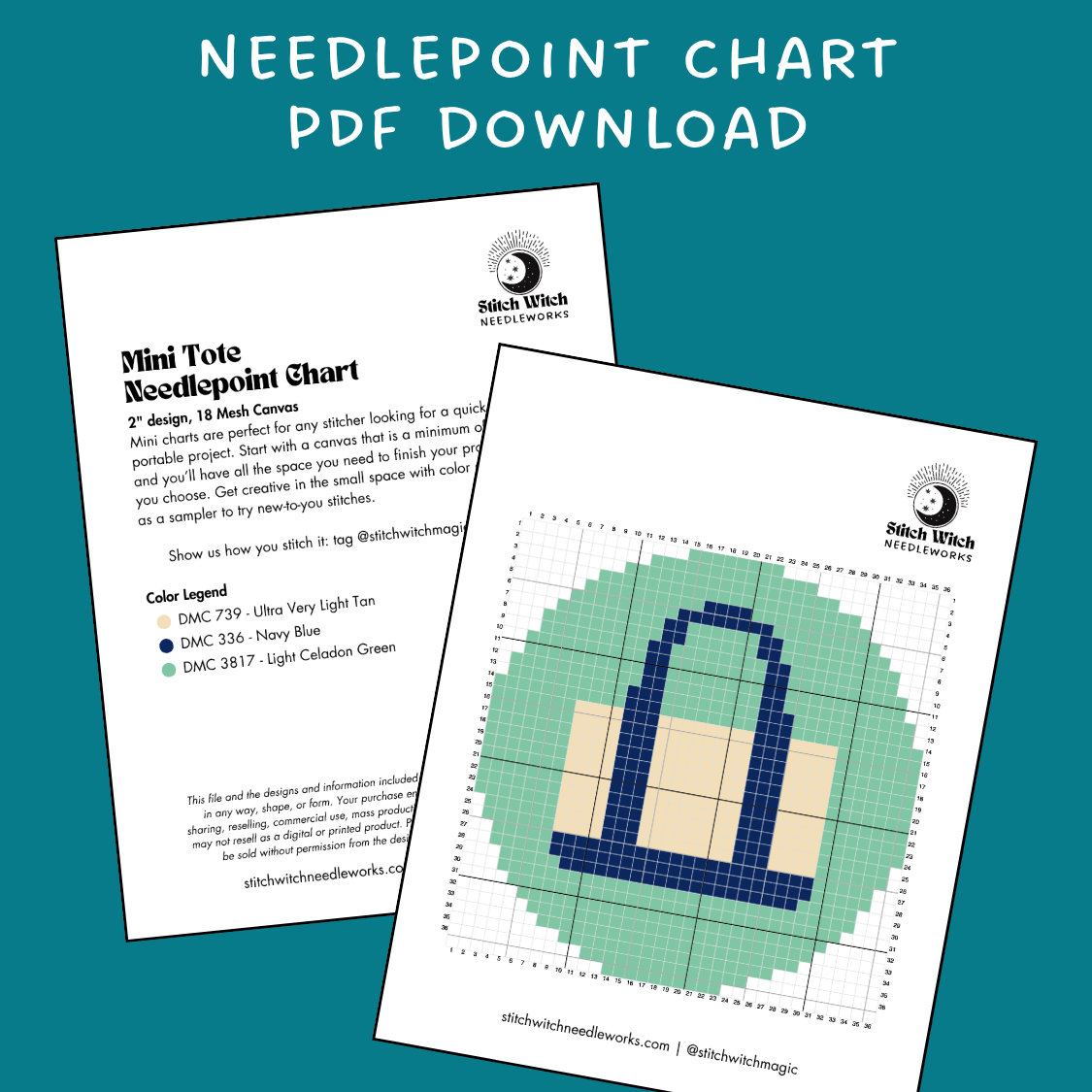 Tote Bag Needlepoint Mini Chart
