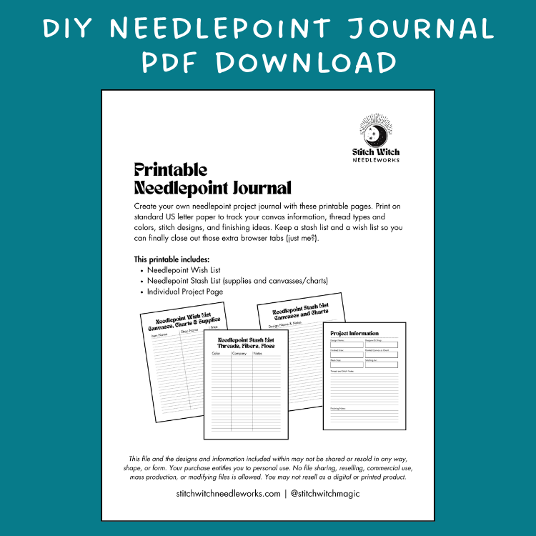 DIY Needlepoint Journal Printable PDF
