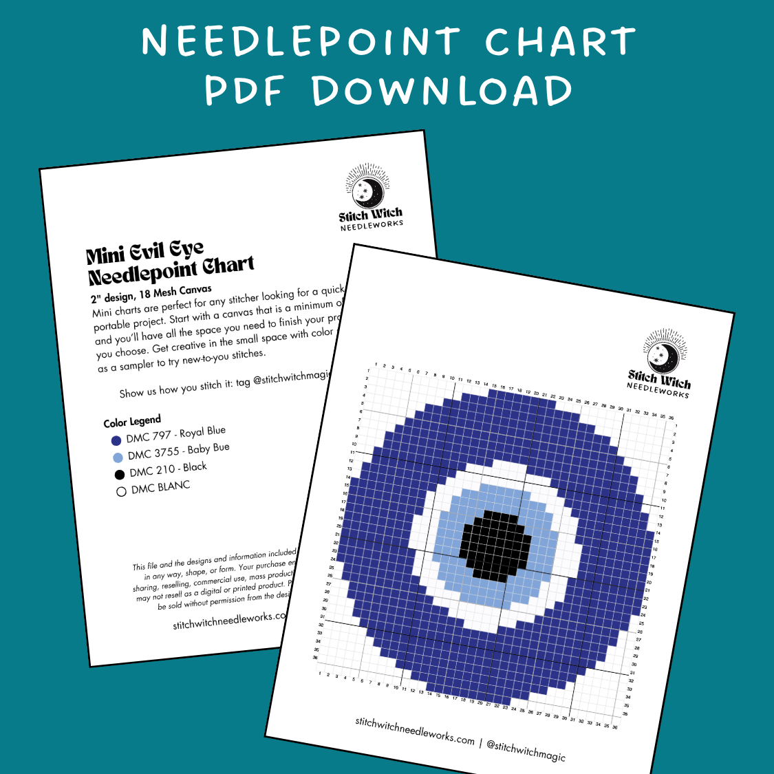 Evil Eye Needlepoint Mini Chart