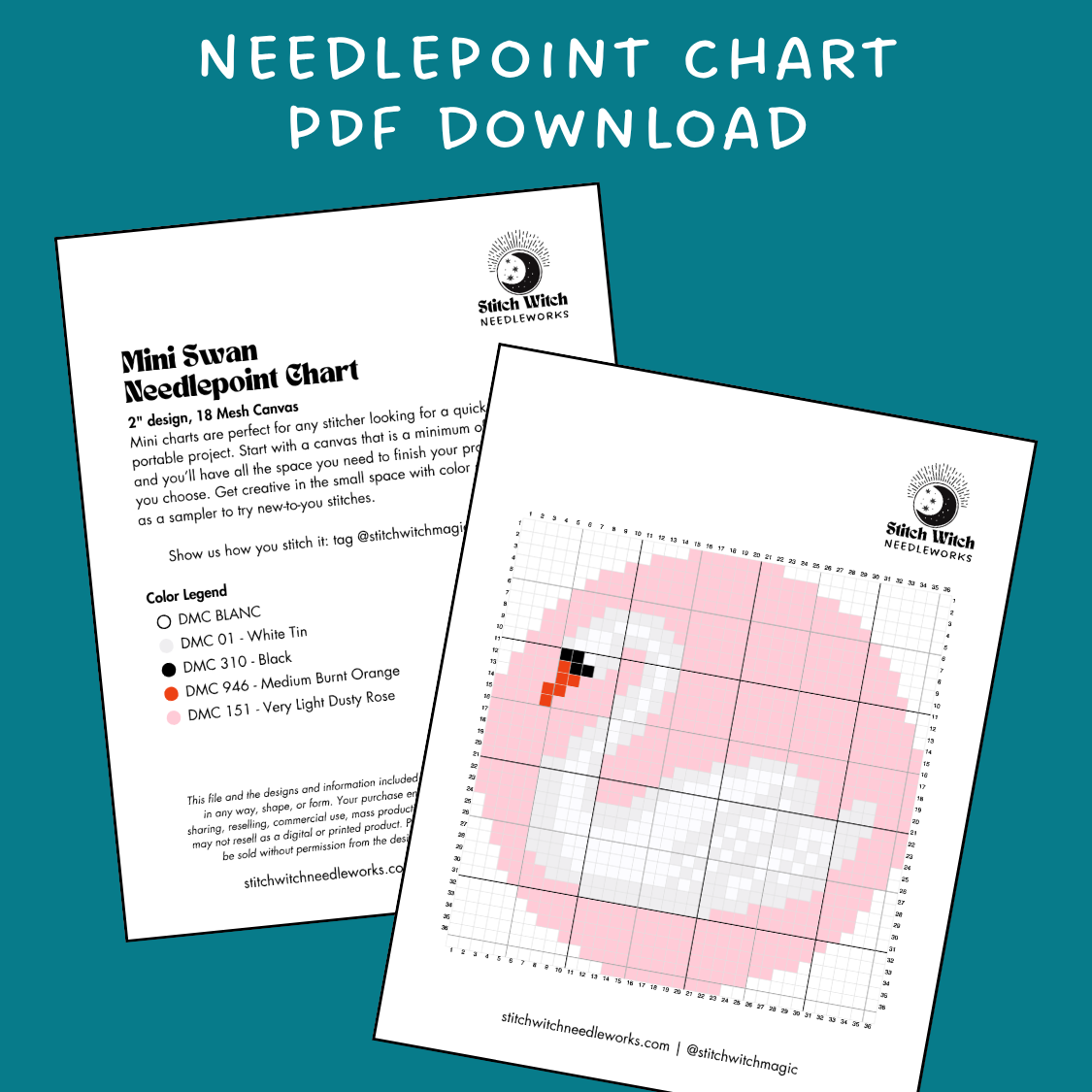 Swan Needlepoint Mini Chart