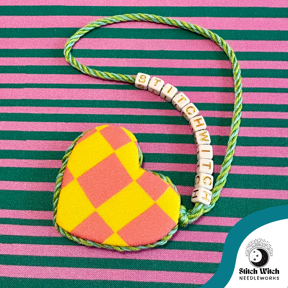 Irregular bag charm, cording beads