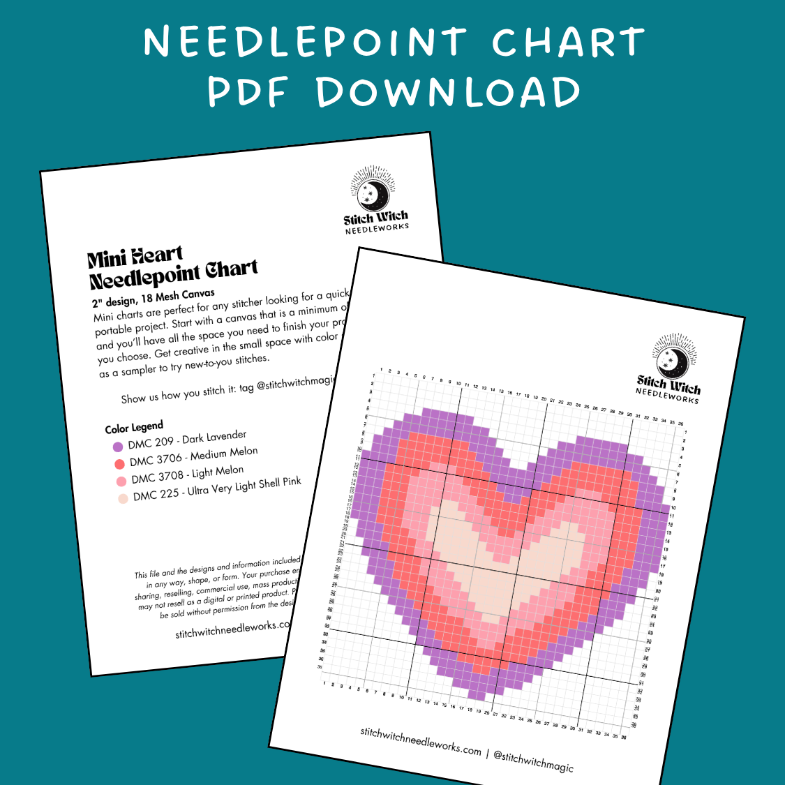 Heart Needlepoint Mini Chart