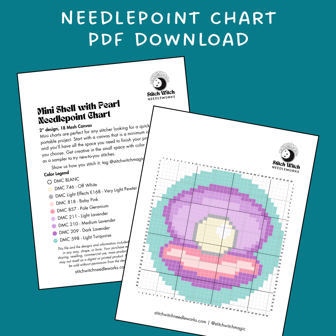 Pearl and Shell Needlepoint Mini Chart
