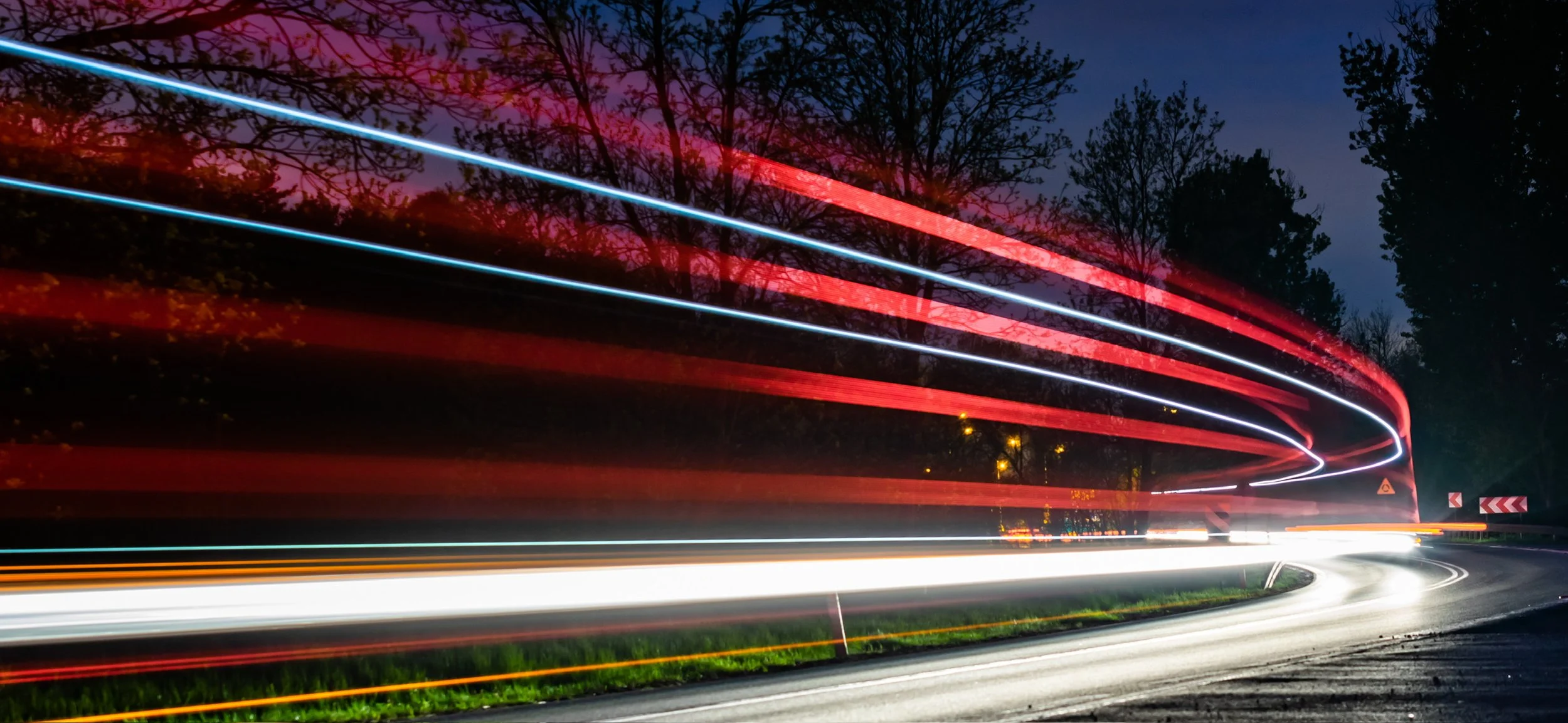 Light left behind by cars