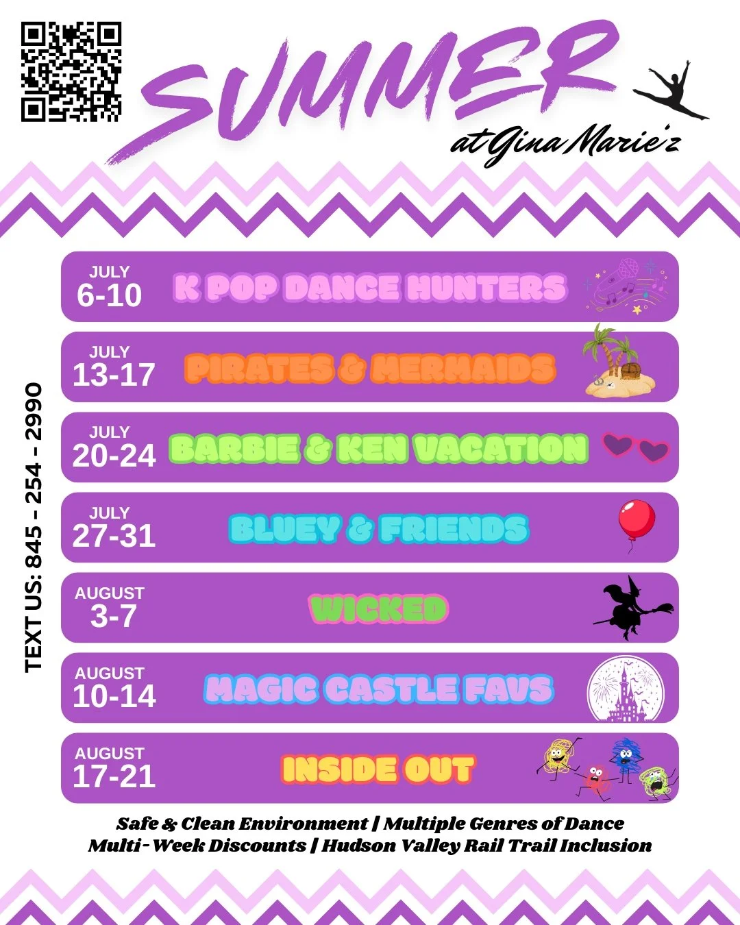 summer camp, summer dance camp, dance camp, kids summer camp, multi week discounts, before and after care, hudson valley rail trail