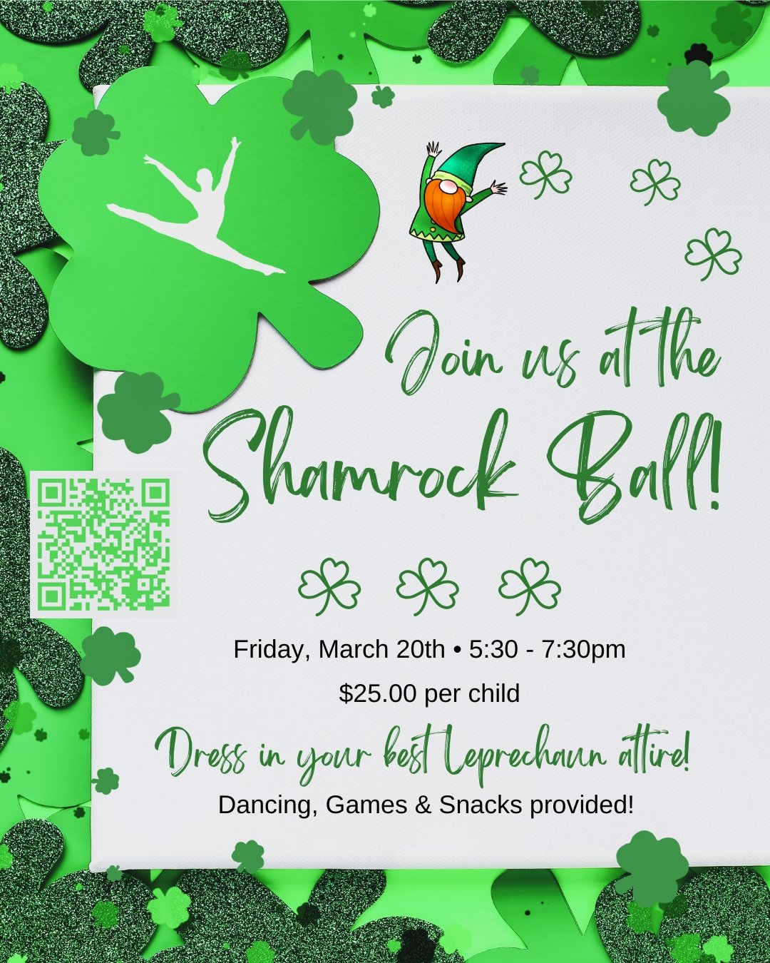 st patricks day party, shamrock ball, dance party, parents night out, date night, kids only