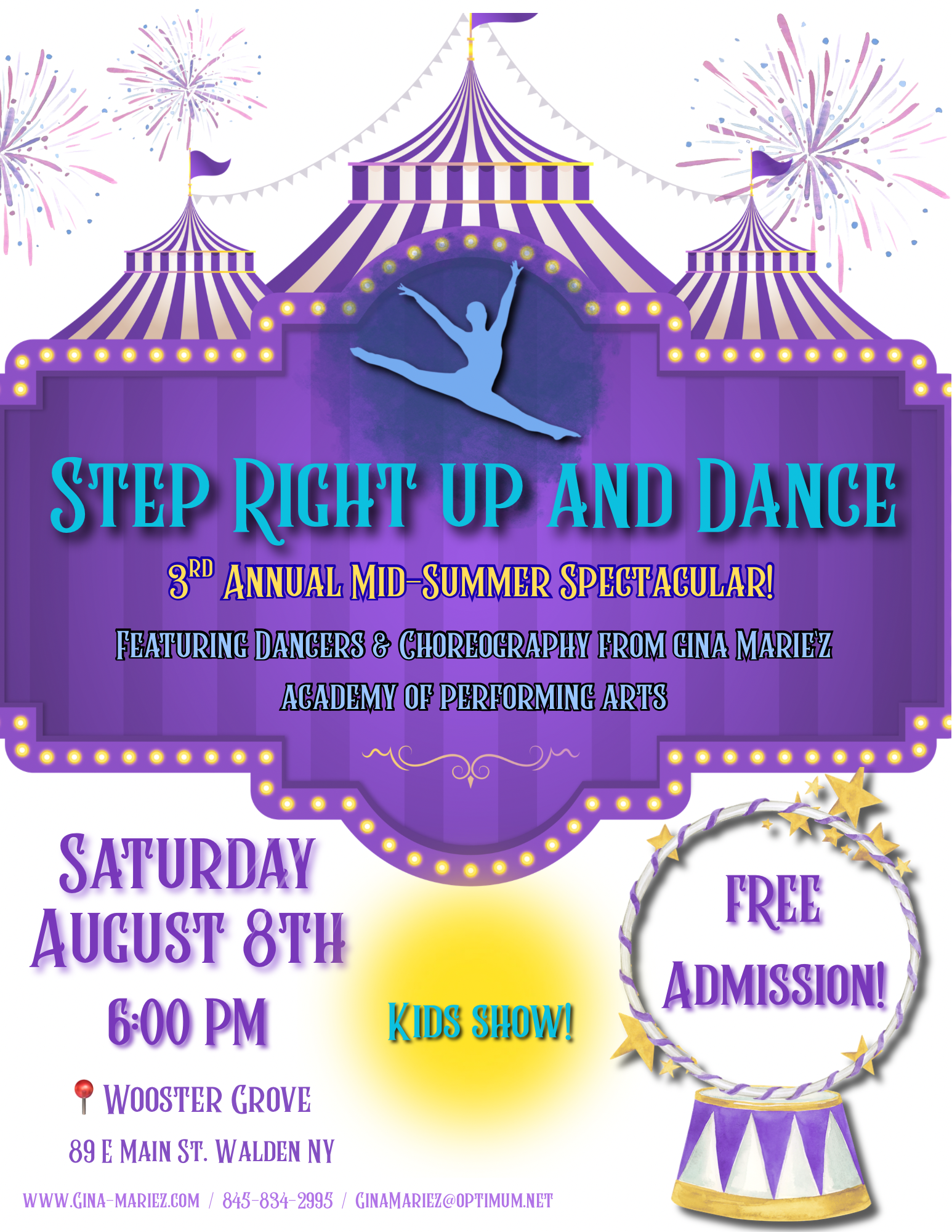 summer circus kids show, family friendly kids show, walden ny, hudson valley ny