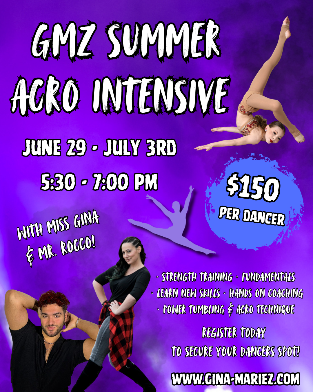 Acro Intensive at Gina Marie'z to Kick off Summer!