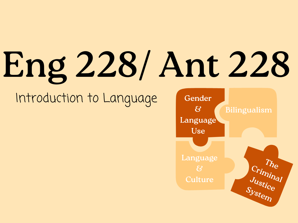 This course provides an overview of language analysis and general linguistics, leading to an understanding of how language in the legal process applies these principles. The course discusses the formal properties of language, bilingualism, gender and