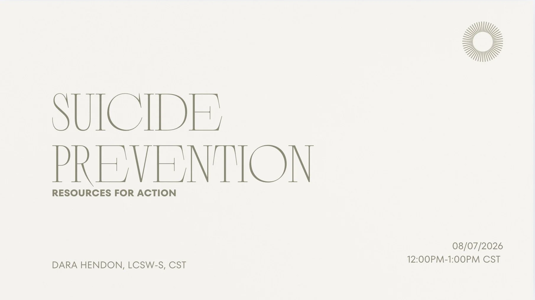 Suicide Prevention: resources for action