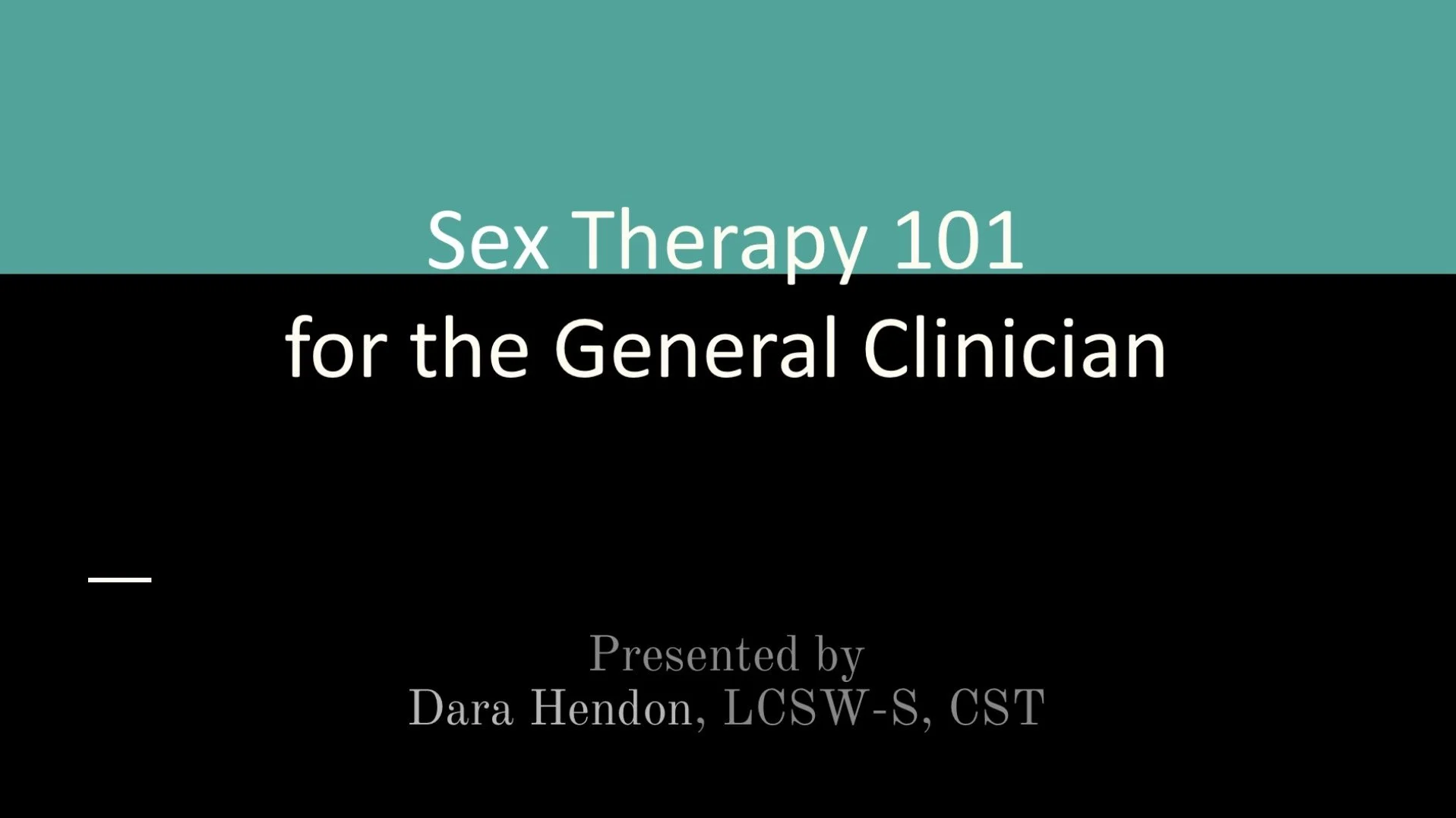 Sex Therapy 101: for general practitioners  