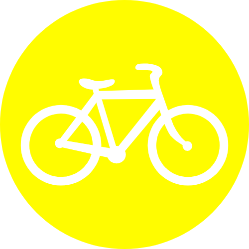 Bike icon on yellow background