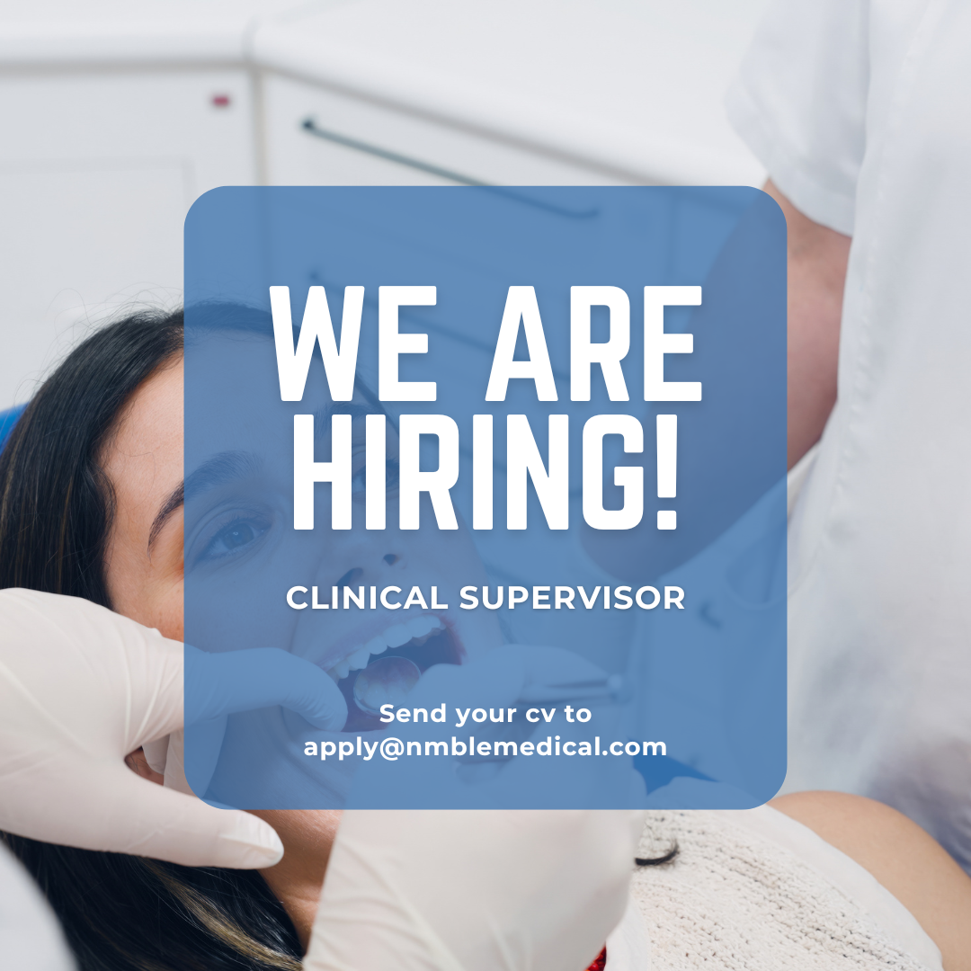       
  
     Clinical Supervisor    Location: Greater Indianapolis | On-site | Full-time     Ready to lead, inspire, and make a difference in kids’ lives—every single day?  Nmble Medical is partnering with a thriving pediatric dental office in Ande