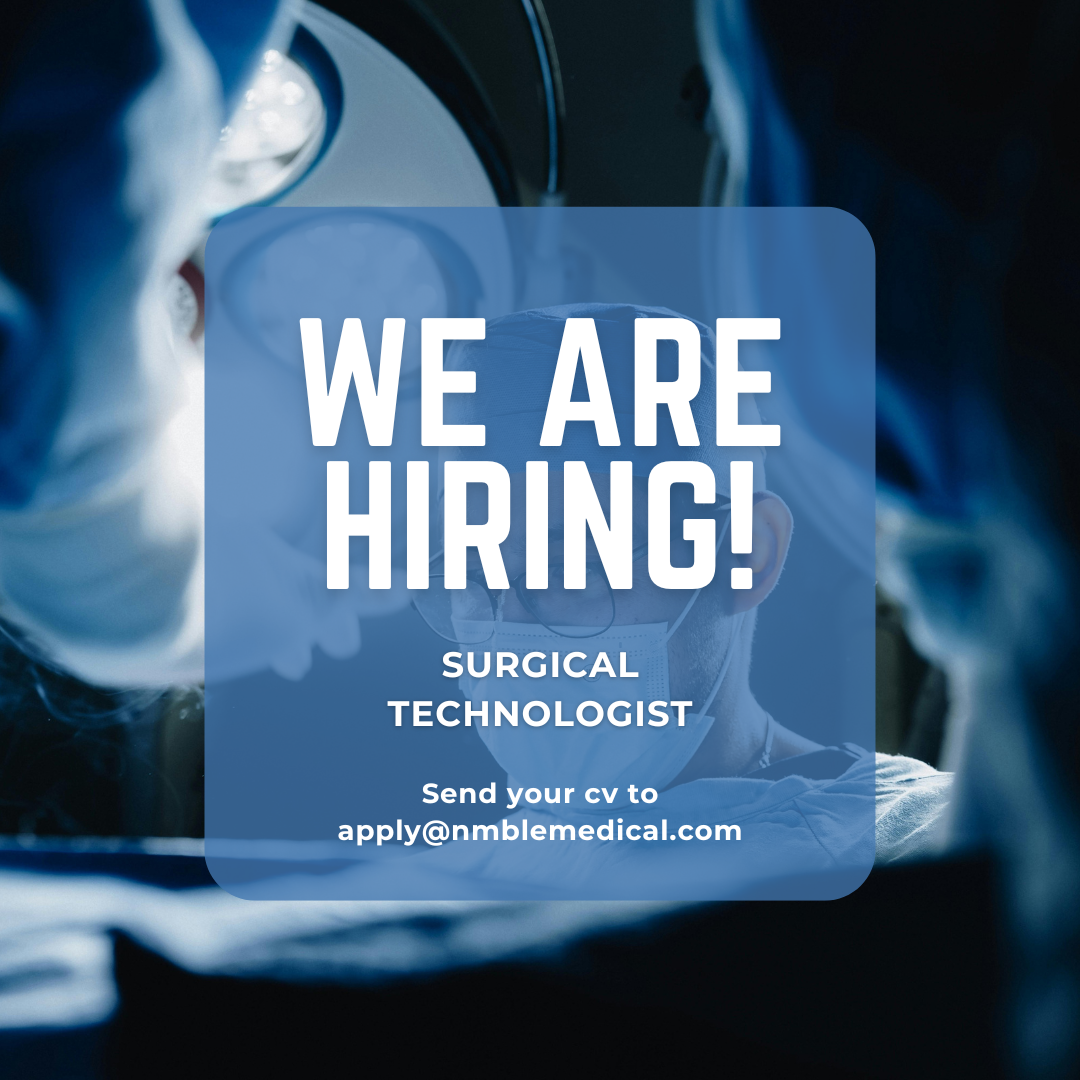       
  
     Surgical Technologist    Location: South Maimi, FL | On-site | Full-time     Nmble Medical is seeking a skilled and detail-oriented Surgical Technologist to support surgical teams in South Florida. The ideal candidate is experienced in
