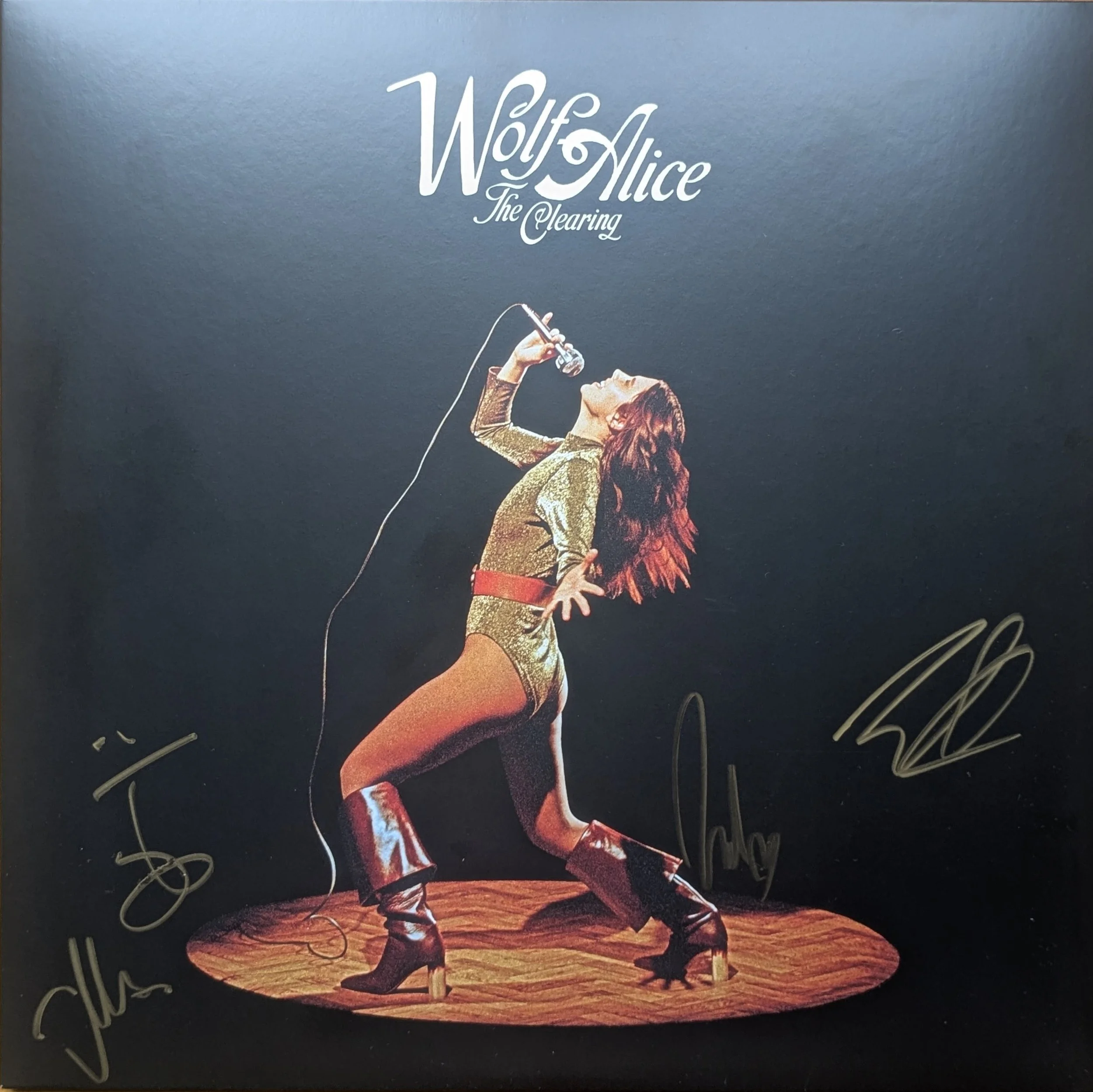 The Clearing, Wolf Alice album cover. Signed by band members Ellie Rowsell, Joff Oddie, Theo Ellis and Joel Amey