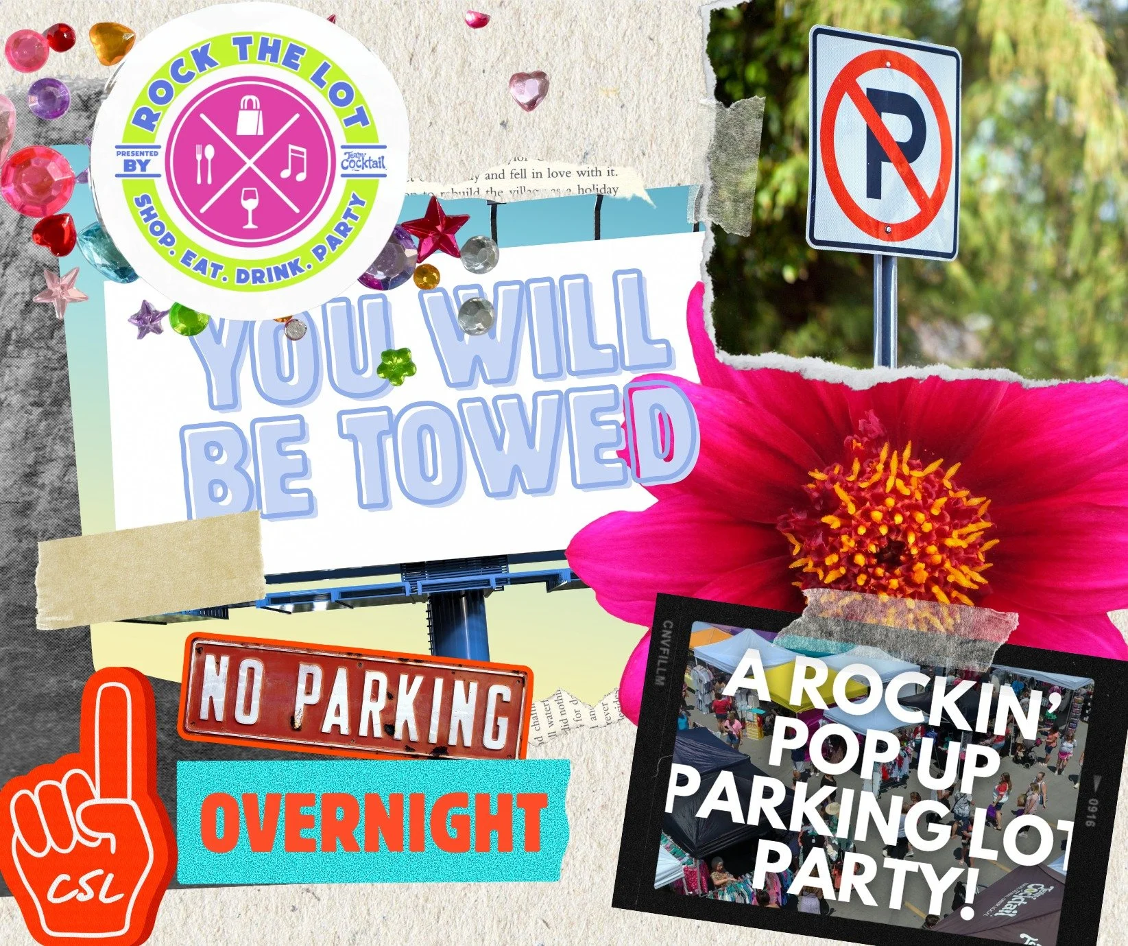 Rock the Lot is tomorrow! 🎉 Which means, pretty please with a tow truck on top, don't leave your ride in the lot overnight or it'll be gone in the morning! 😳 You're all superstars, thanks! 🌟