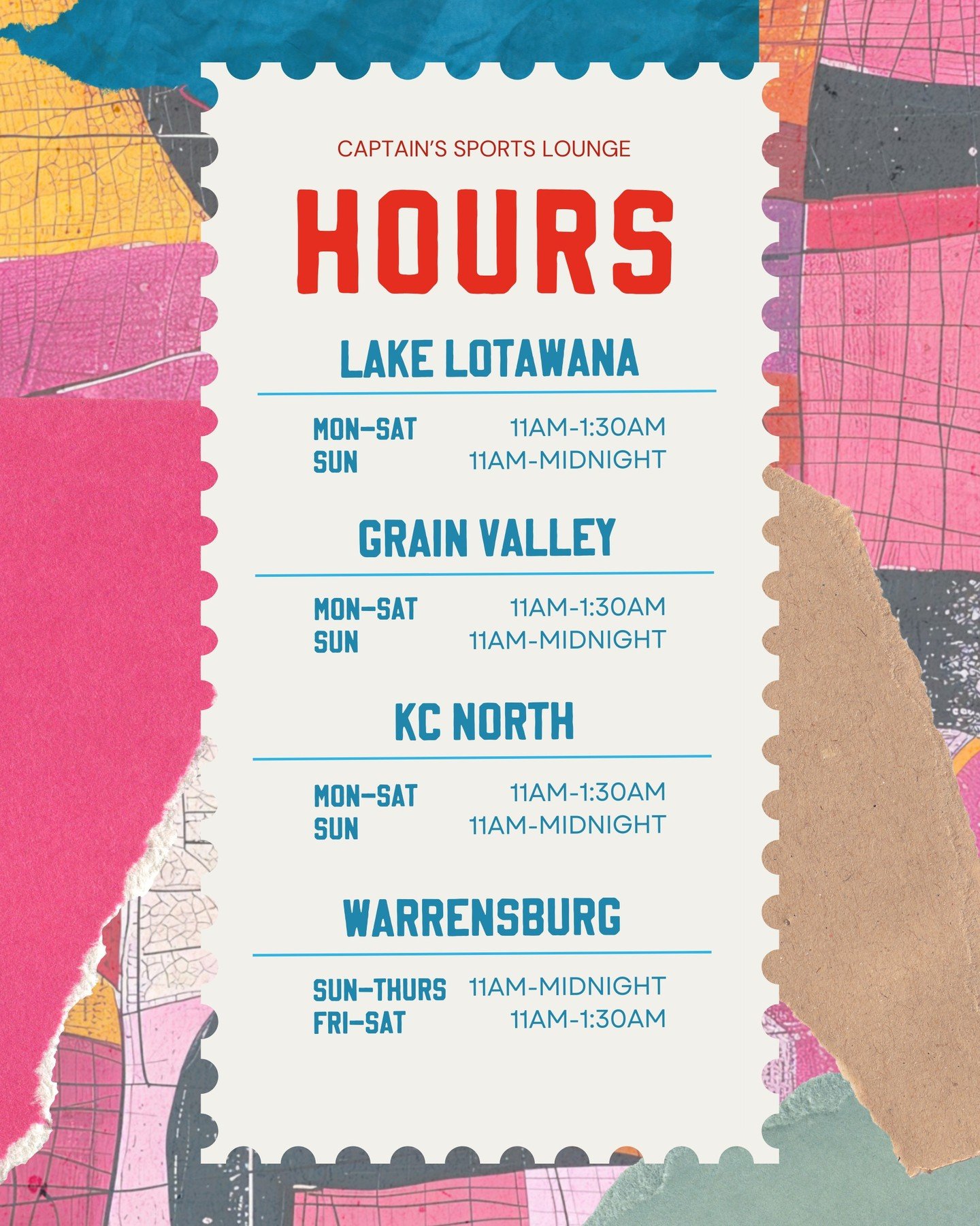 Here's when you'll catch us in-store slinging all the delicious things! #captainsSL #wereopen