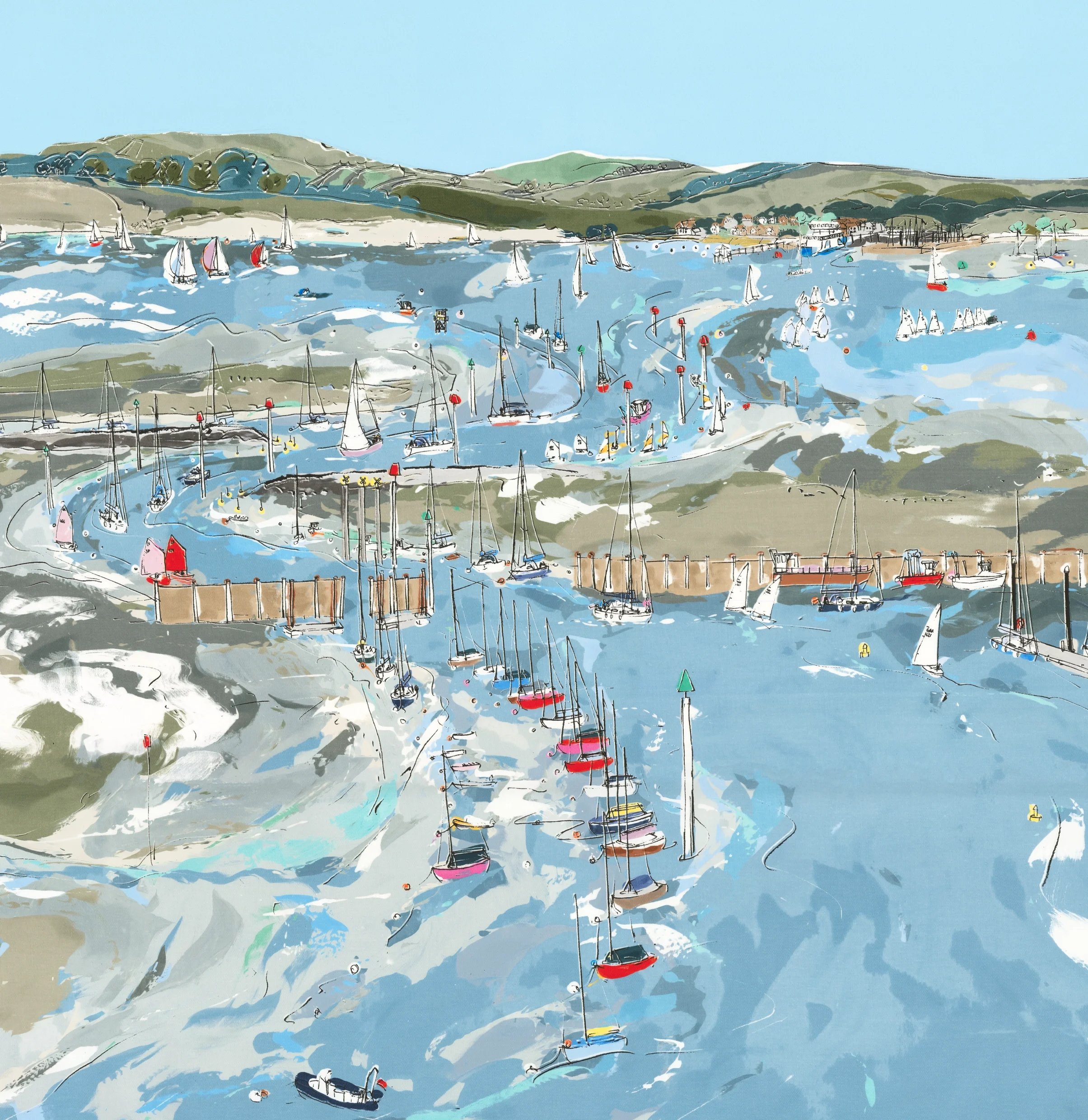 Alex Poyner seascape artwork painting lymington sailing harbour.webp