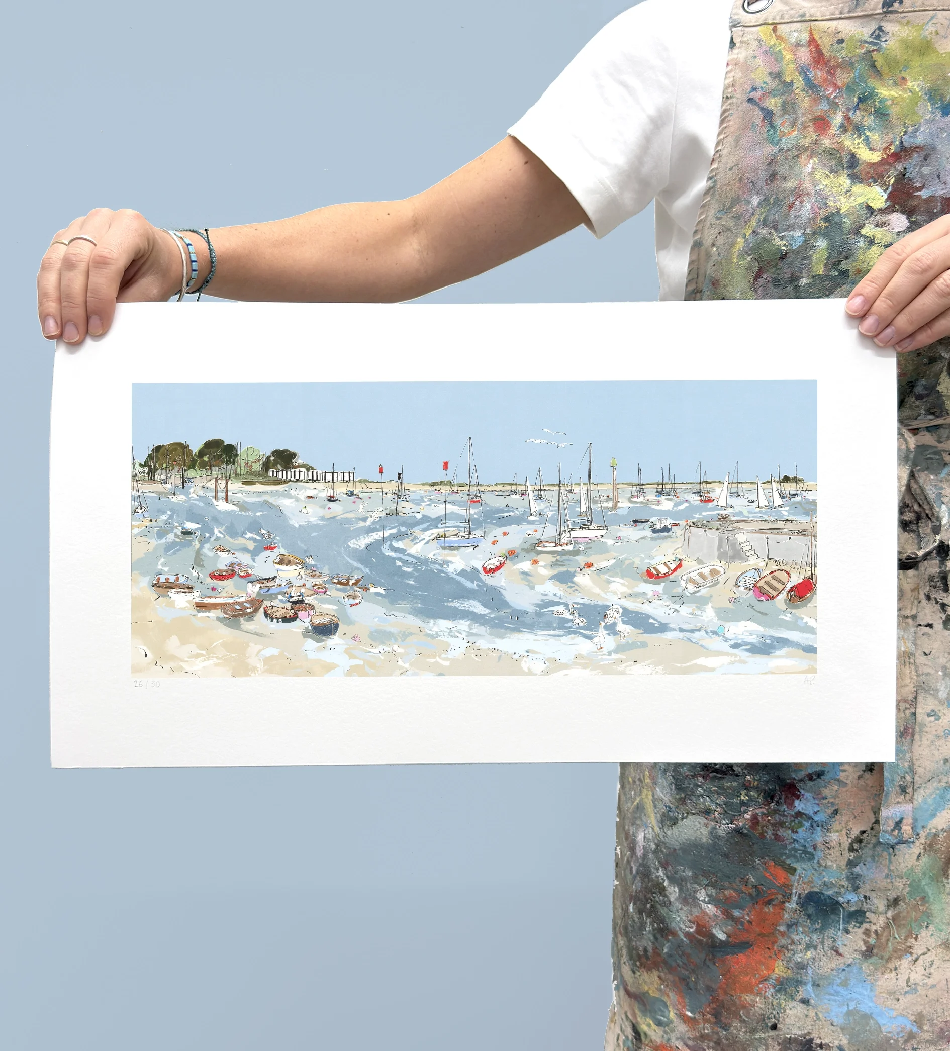 catching tide, emsworth harbour limited edition art print alex poyner .webp