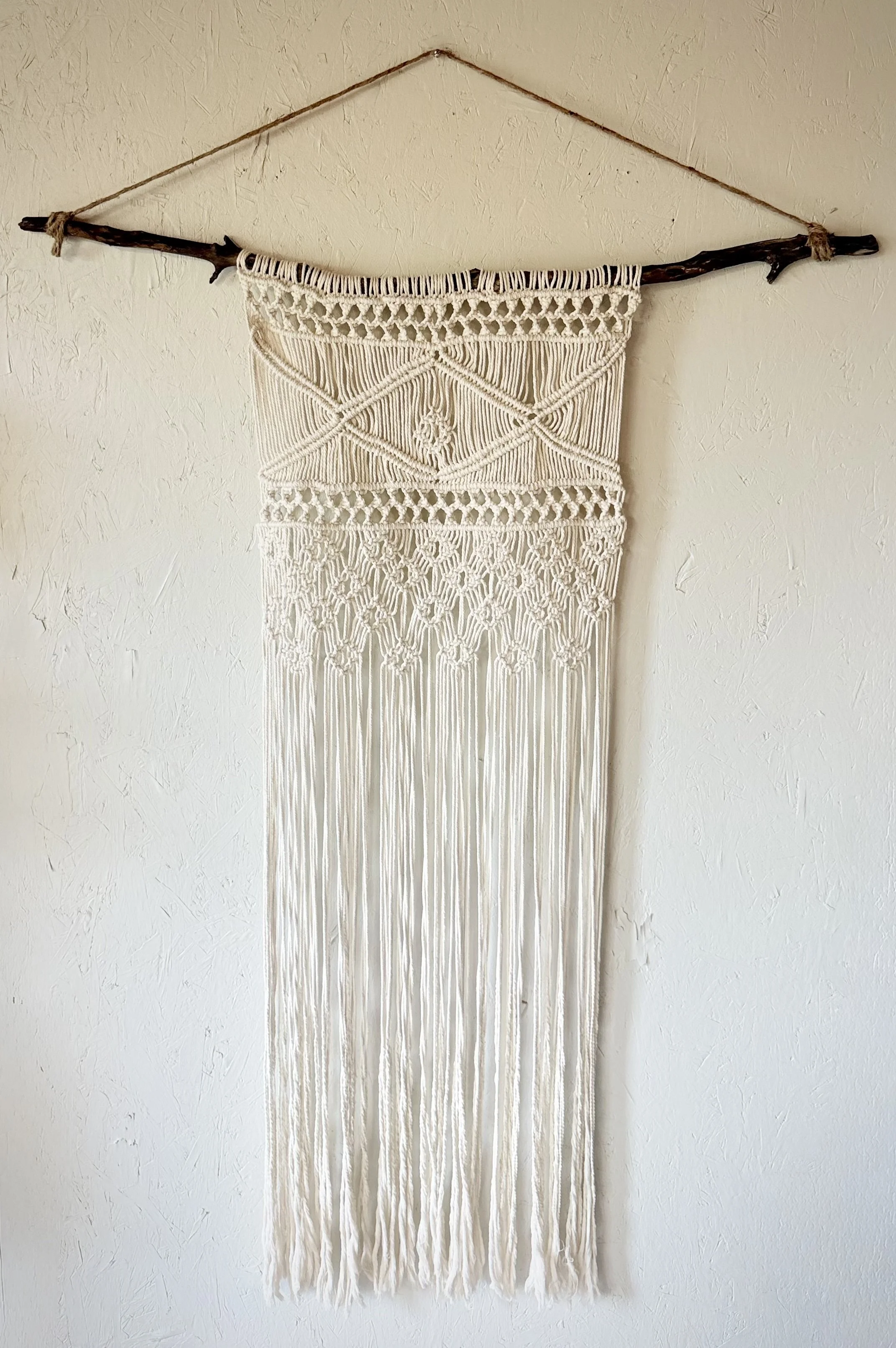 Large Handmade Macramé Wall Tapestry – 42x56 Modern Boho Decor
