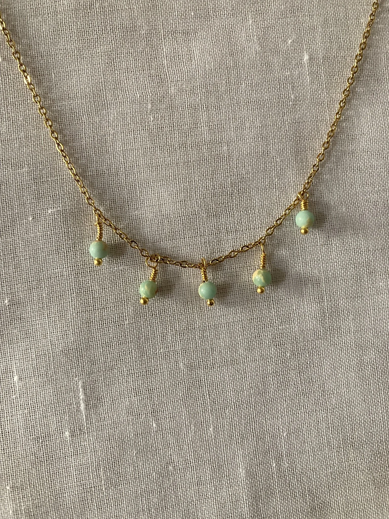 Impression Jasper Dainty Gold Necklace
