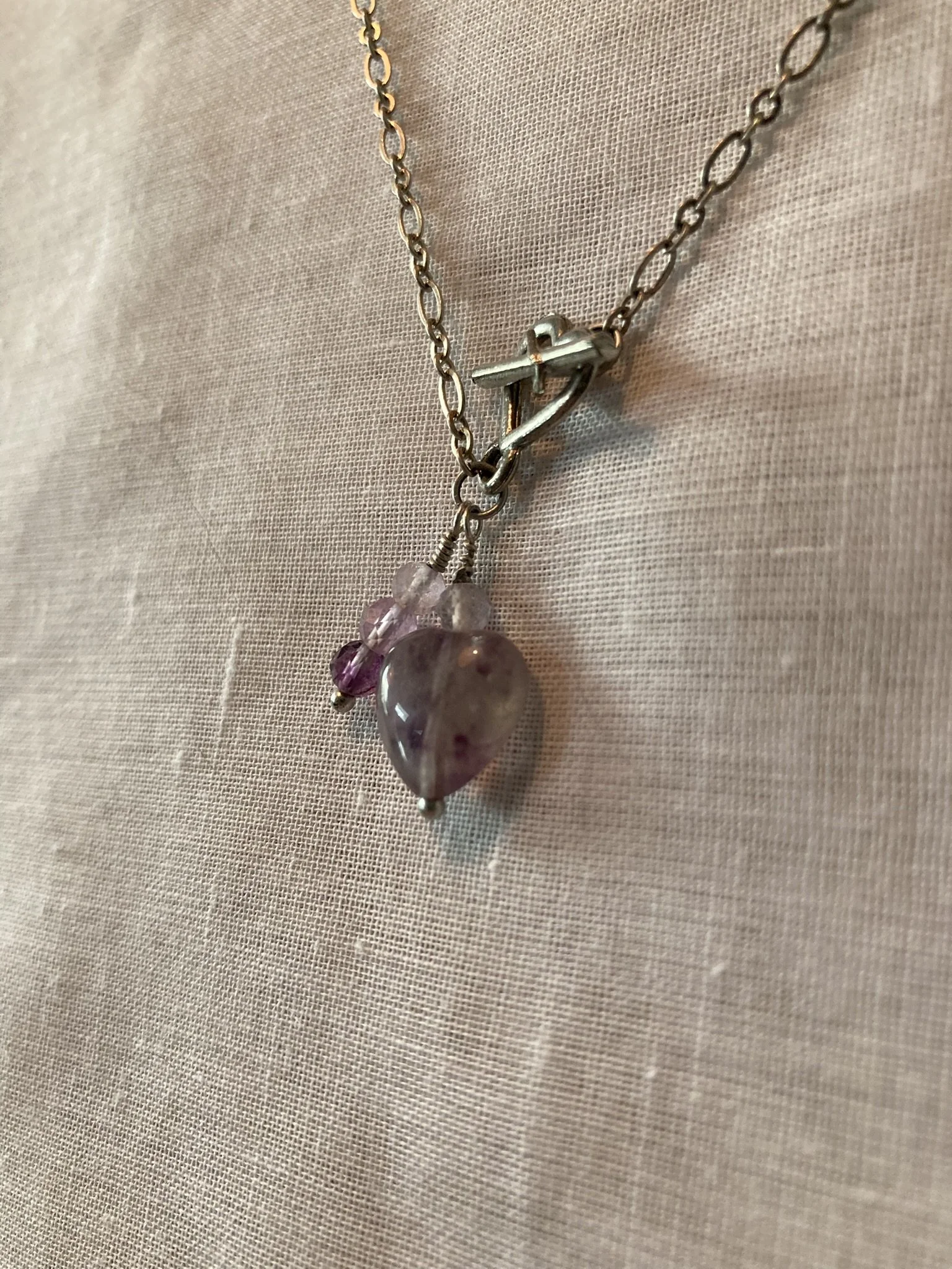 Fluorite and Antique Silver Necklace
