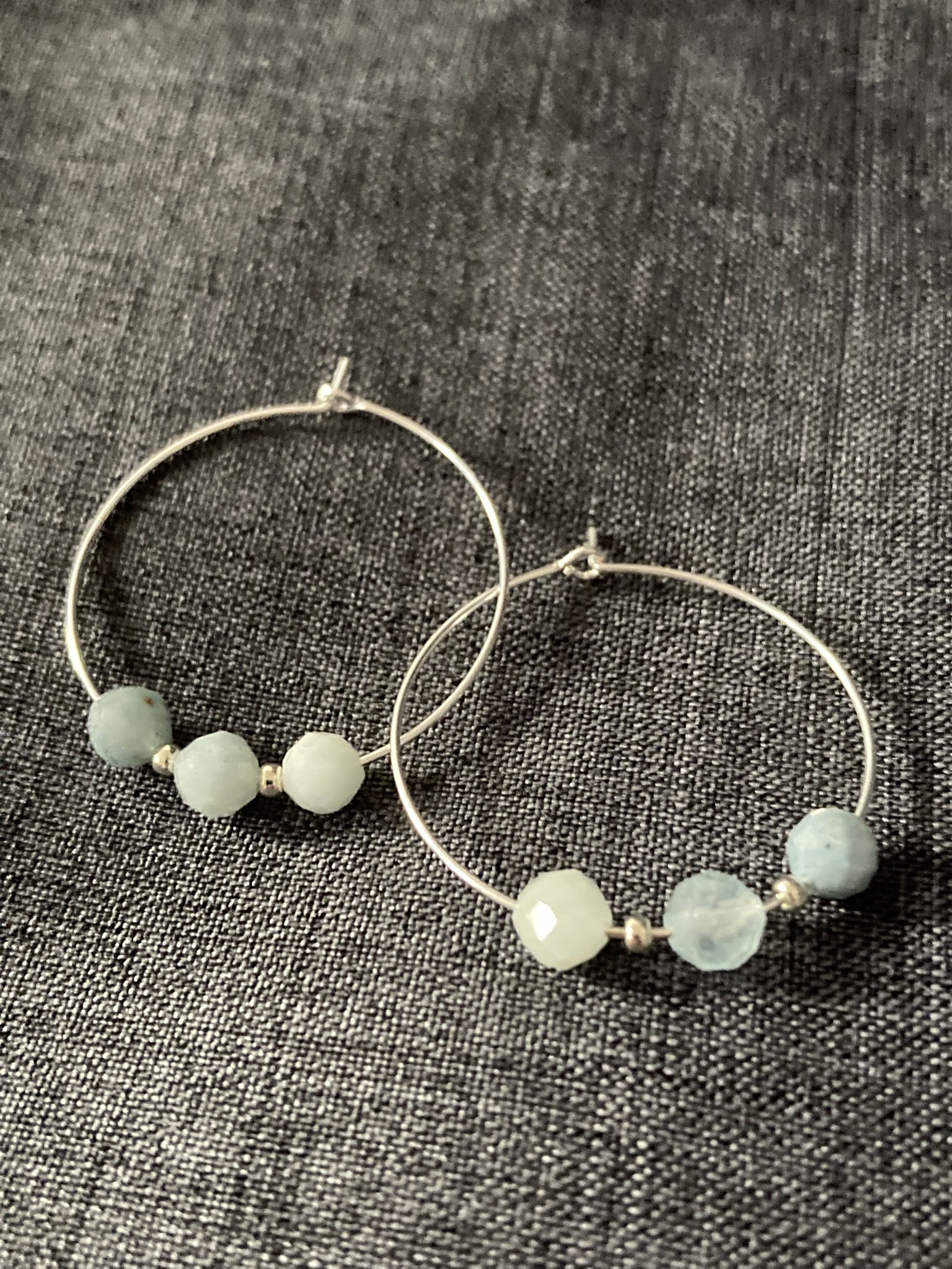 Aquamarine Hoop Earrings
