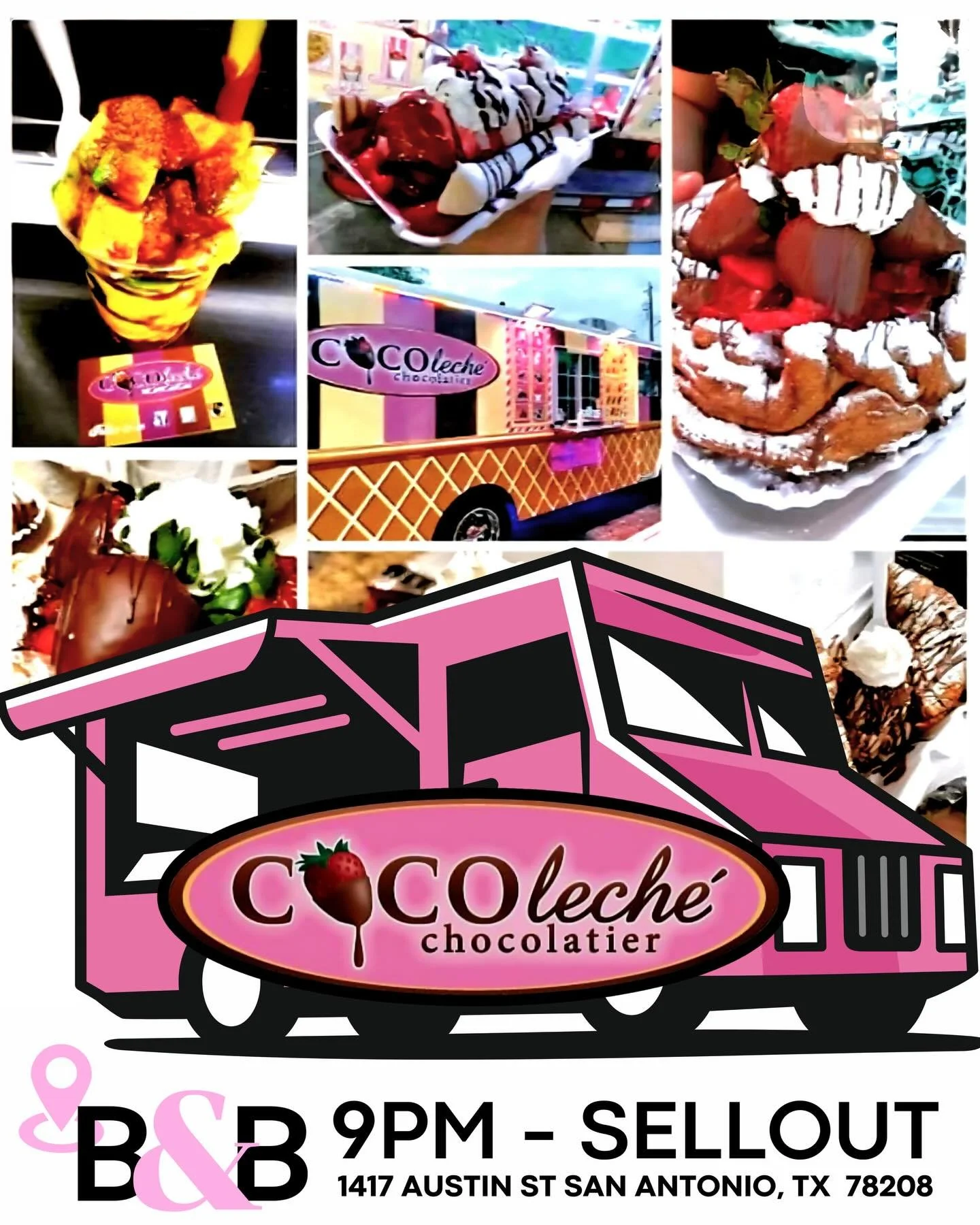 🍓🍫 Sweet treat alert! 🍫🍓
Coco Leche Chocolatier is rolling up tomorrow, Monday, January 12 with all the chocolate-dipped goodness 🤍✨

⏰ 9PM &ndash; sellout
📍 1417 Austin St, San Antonio, TX 78208

Come hungry&hellip; leave happy 😍 
#bubbles&am