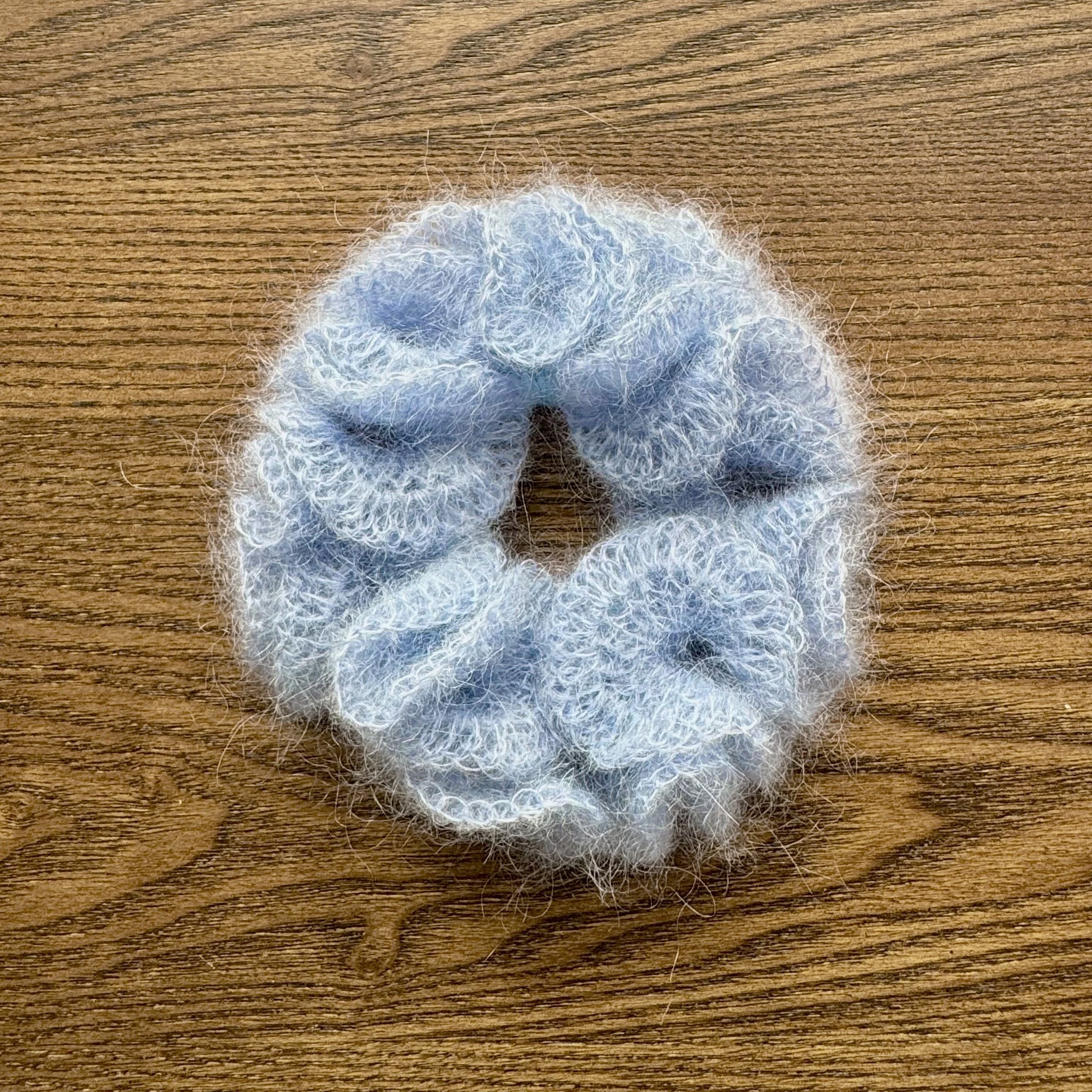 Bluebell Mohair Scrunchie
