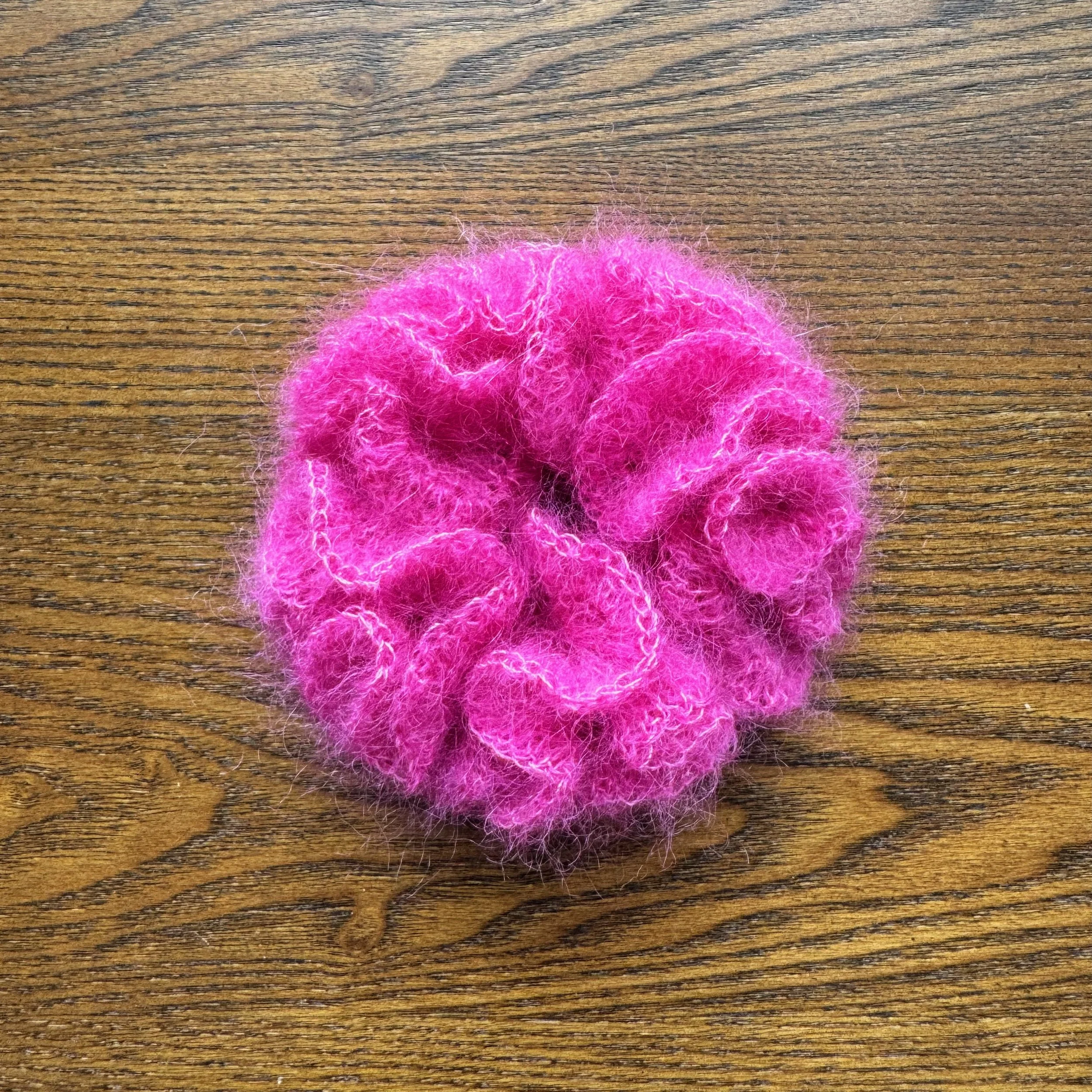 Peony Mohair Scrunchie