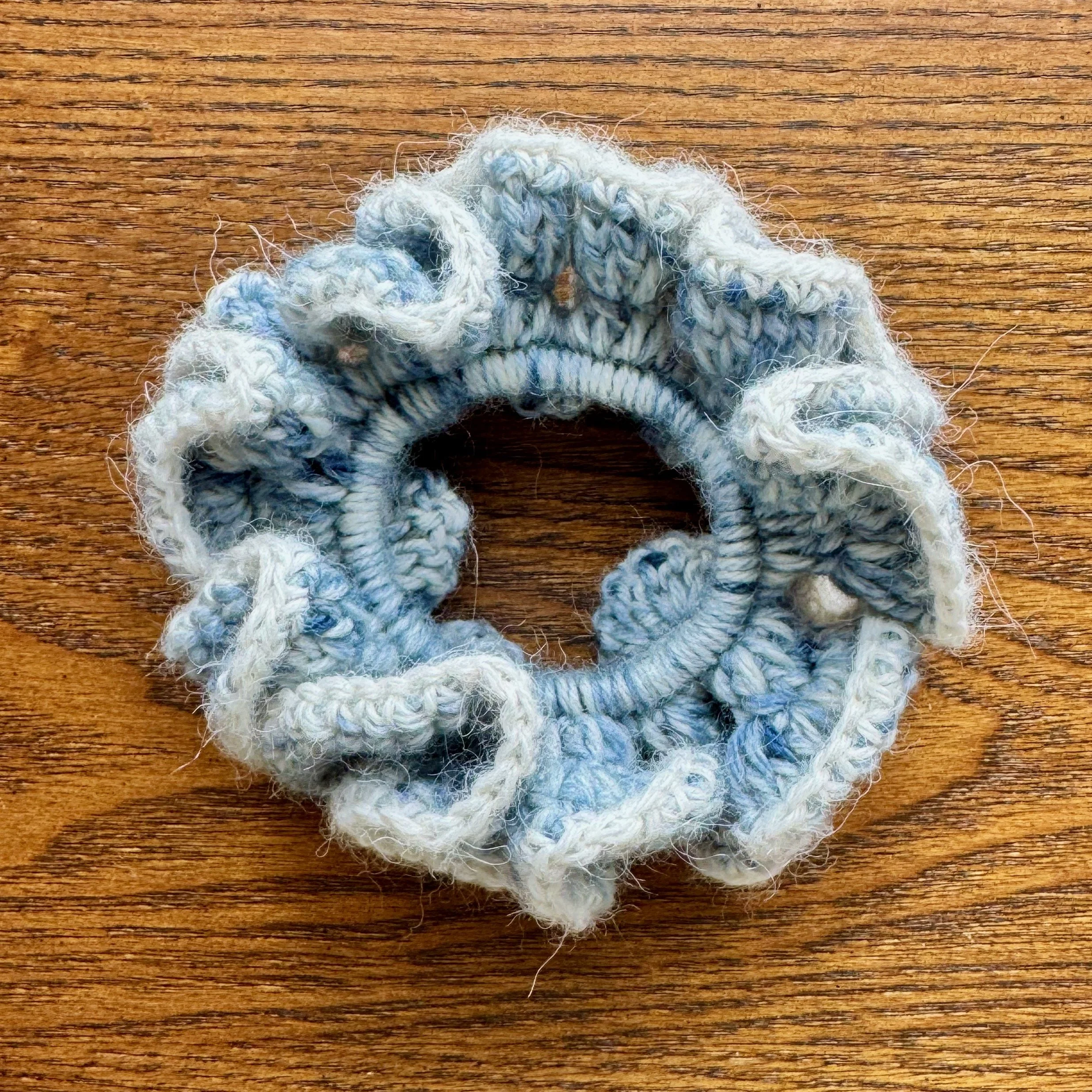 Denim Petal Scrunchie