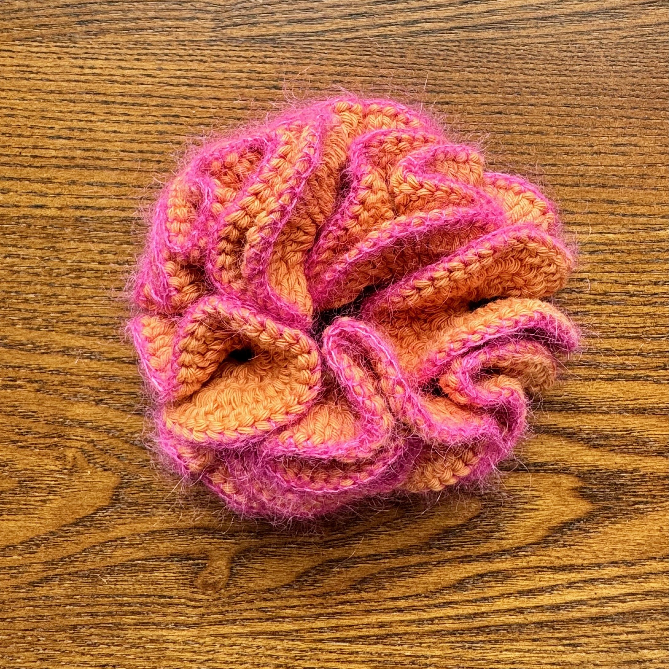 Coral Petal Scrunchie