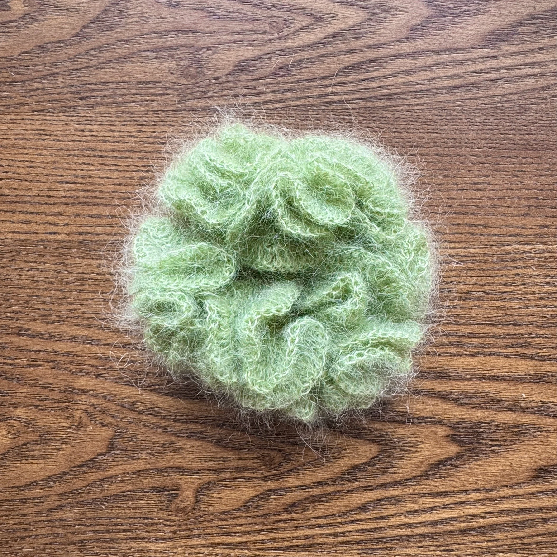 Sage Mohair Scrunchie