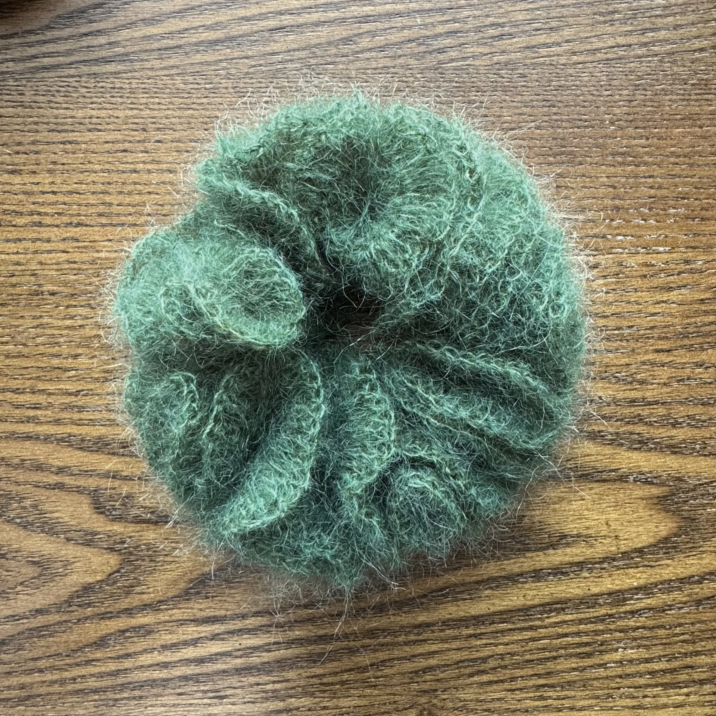 Forest Mohair Scrunchie
