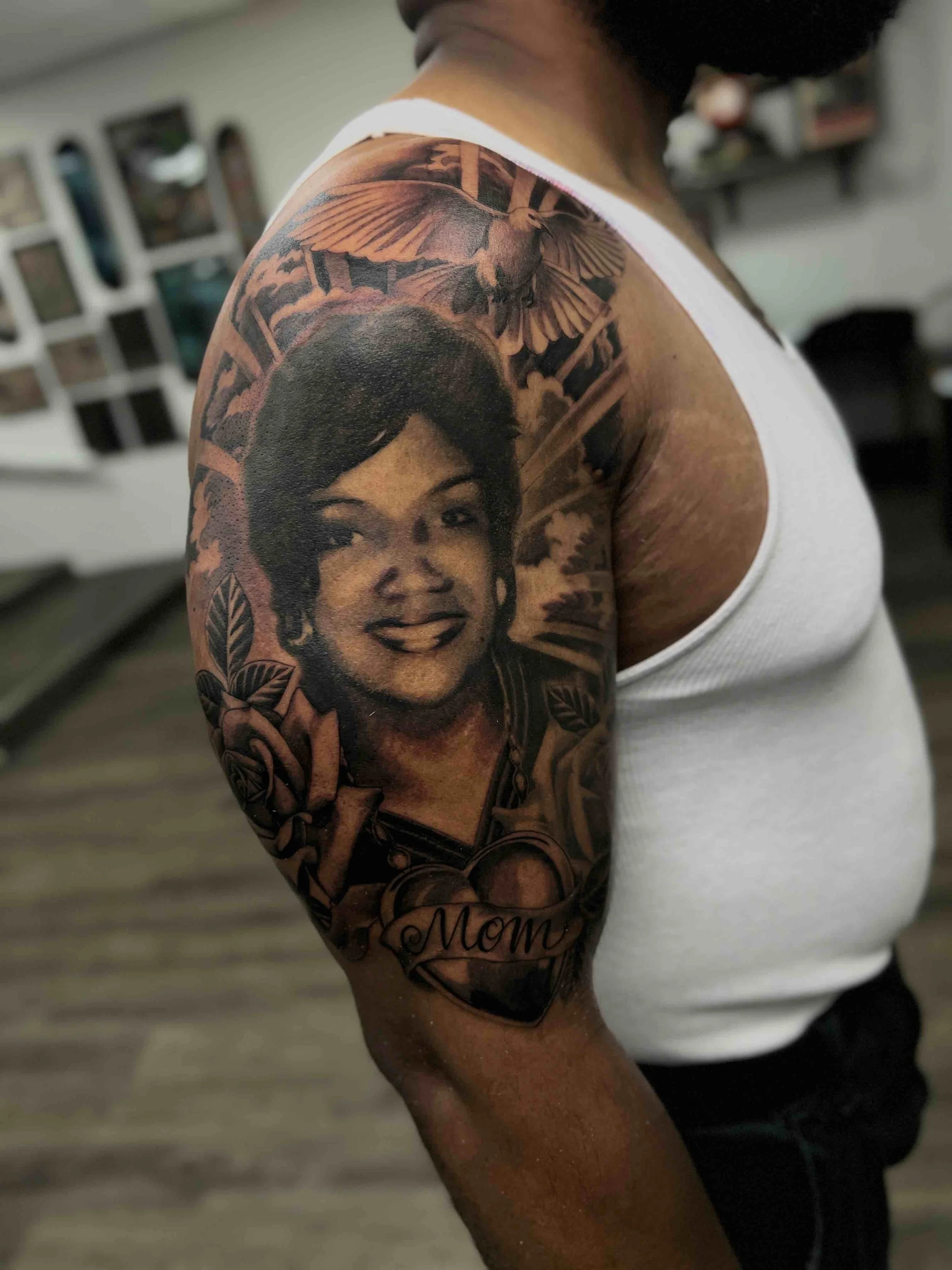 Portrait tattoo by Wes Holland at Lightwork Tattoo in Sandy Springs Atlanta
