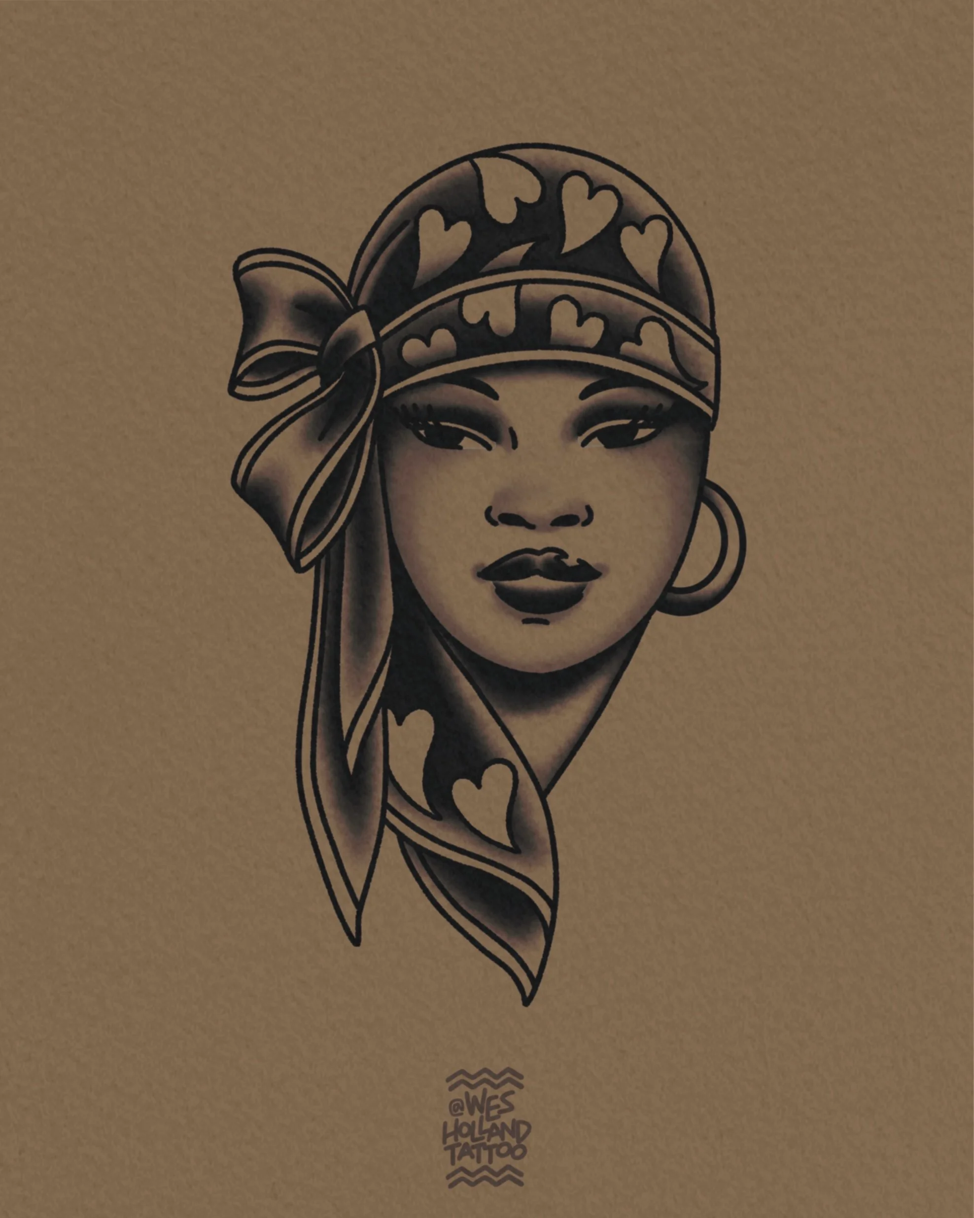 Afro-americana flash by Wes Holland — Lightwork Tattoo · Sandy Springs, Atlanta, Ga