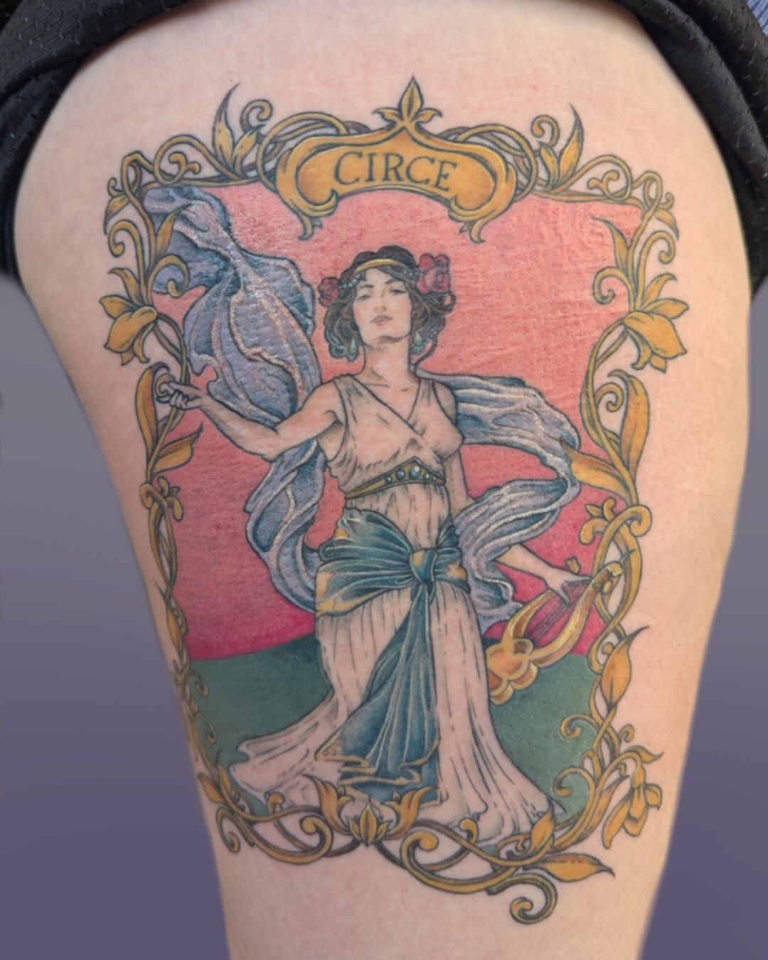 Finished Circe piece! About the size of a piece of printer paper (8.5x11) 

Four sessions total 

Done at @cozycampcollective