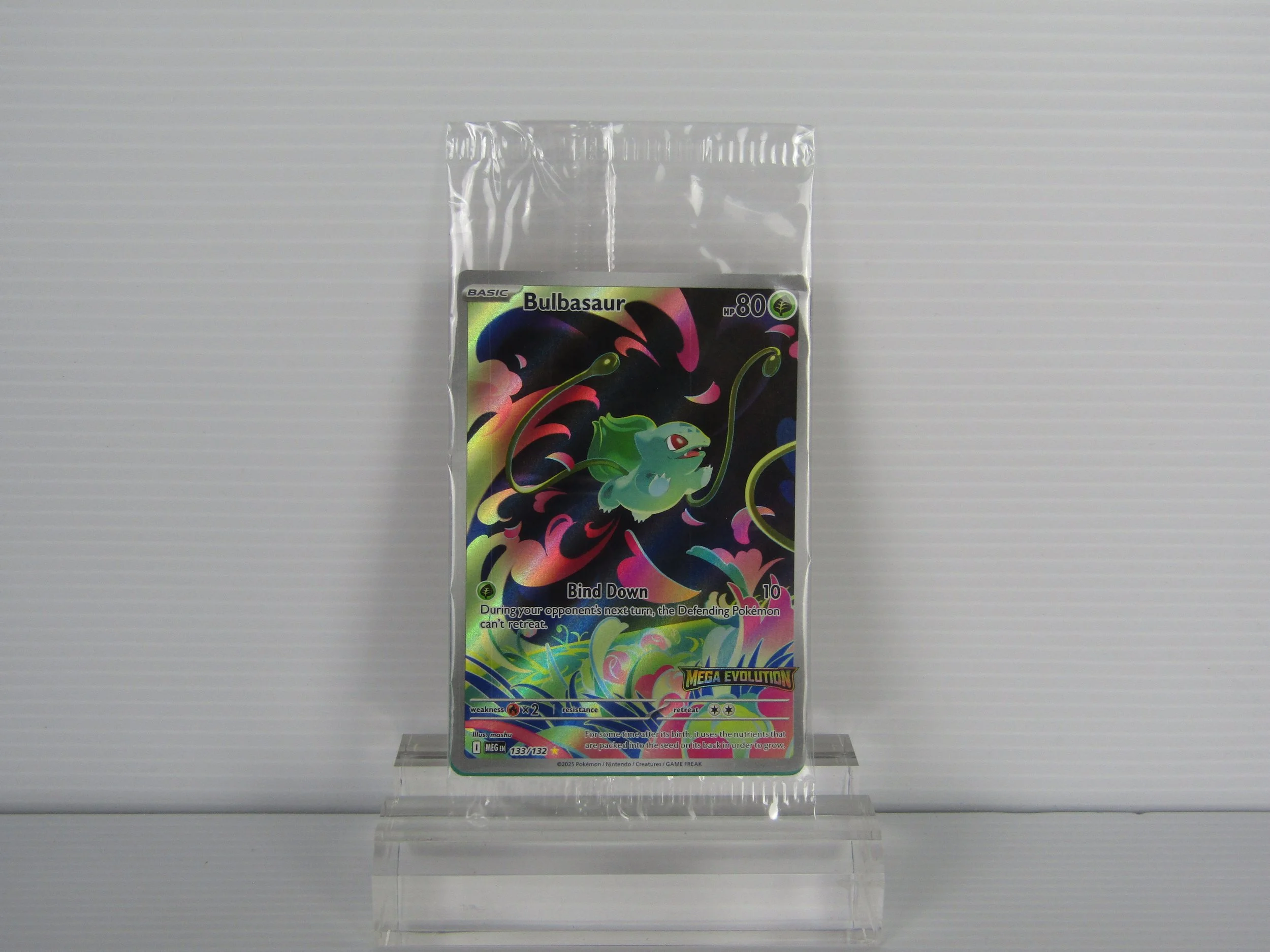 Bulbasaur 133/132 IR Full Art Stamped Sealed Pokemon TCG Card