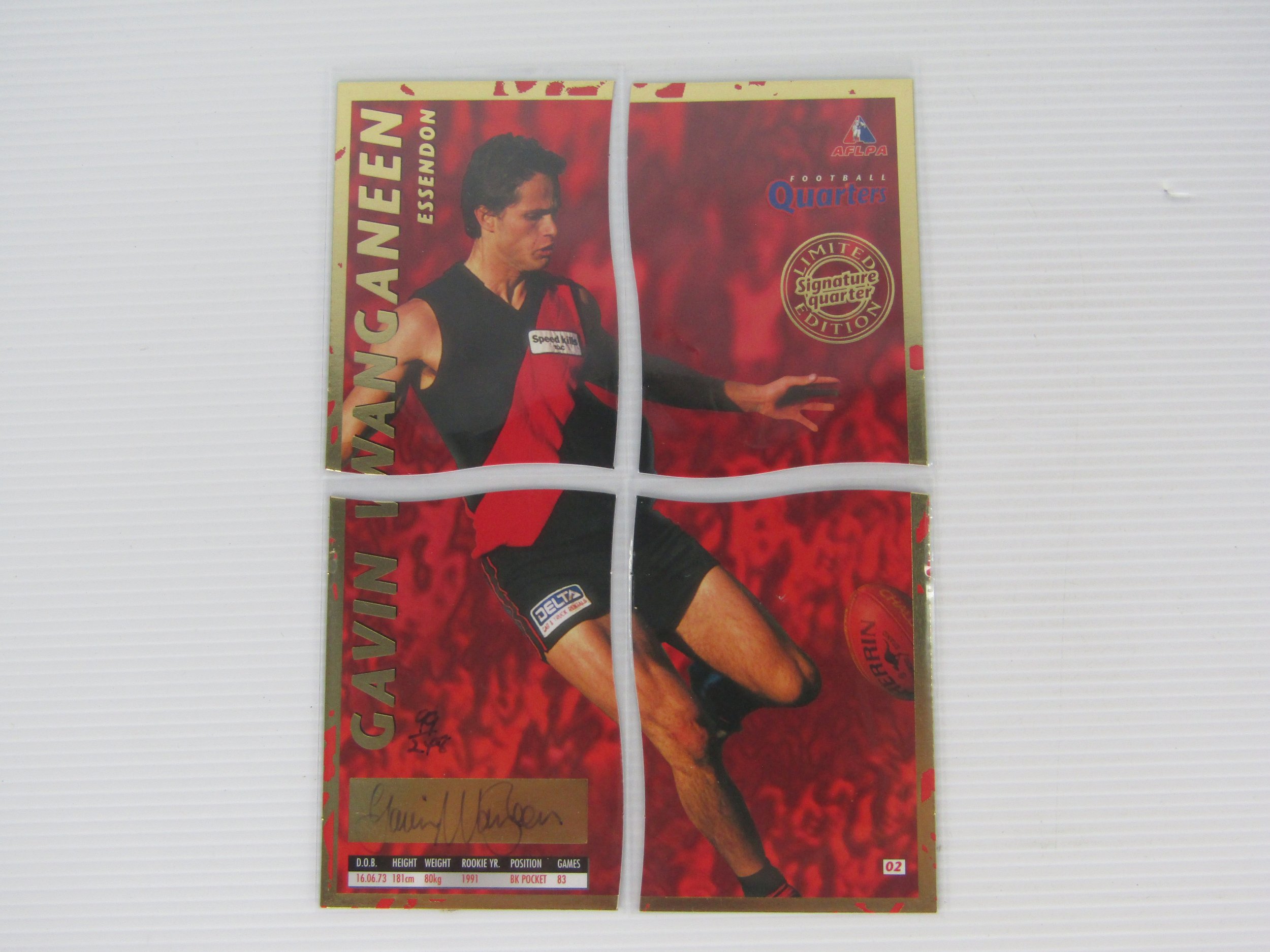 Signature 1995 Bewick AFL Quarters Series 1 Gavin Wanganeen Card