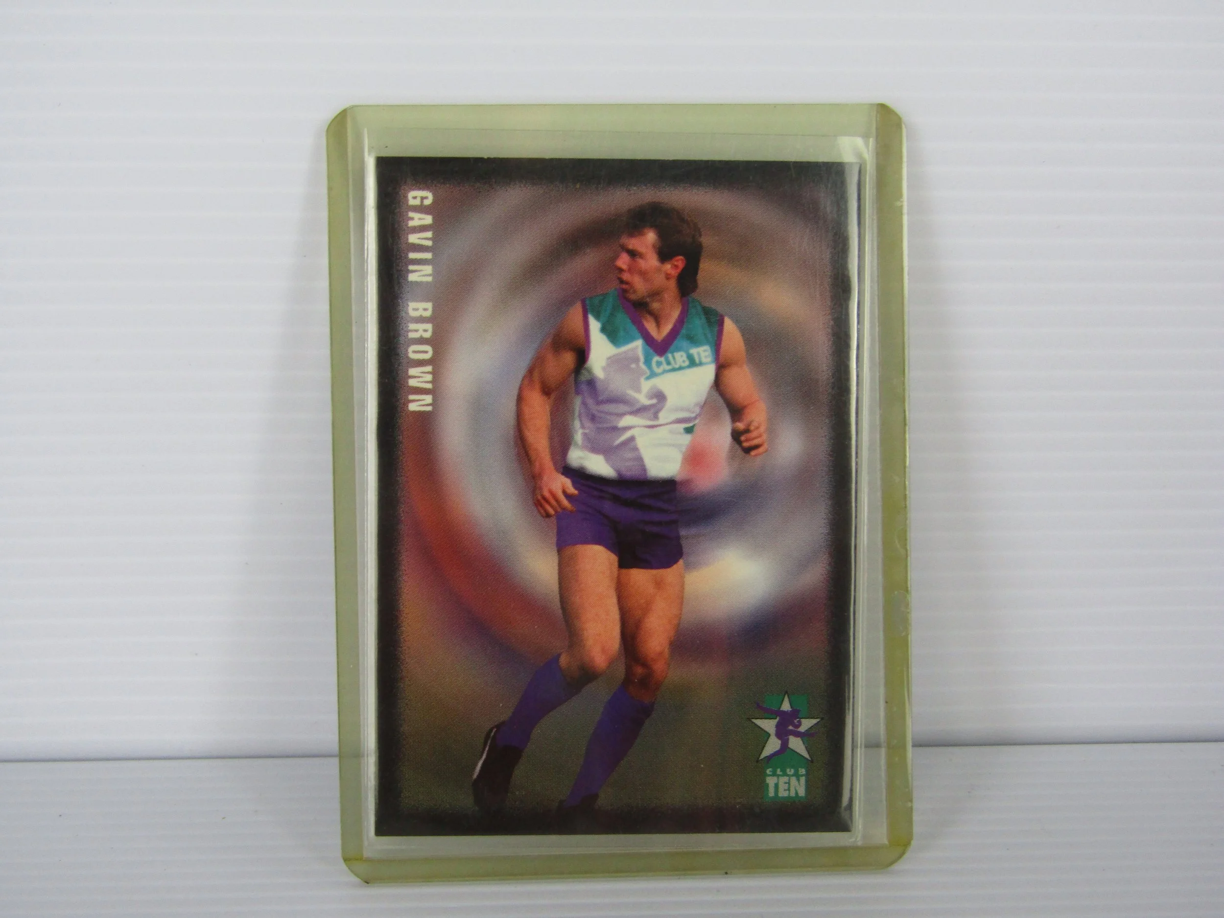 1995 AFL Pizza Hut Club Ten Captain Card - Gavin Brown (Collingwood)