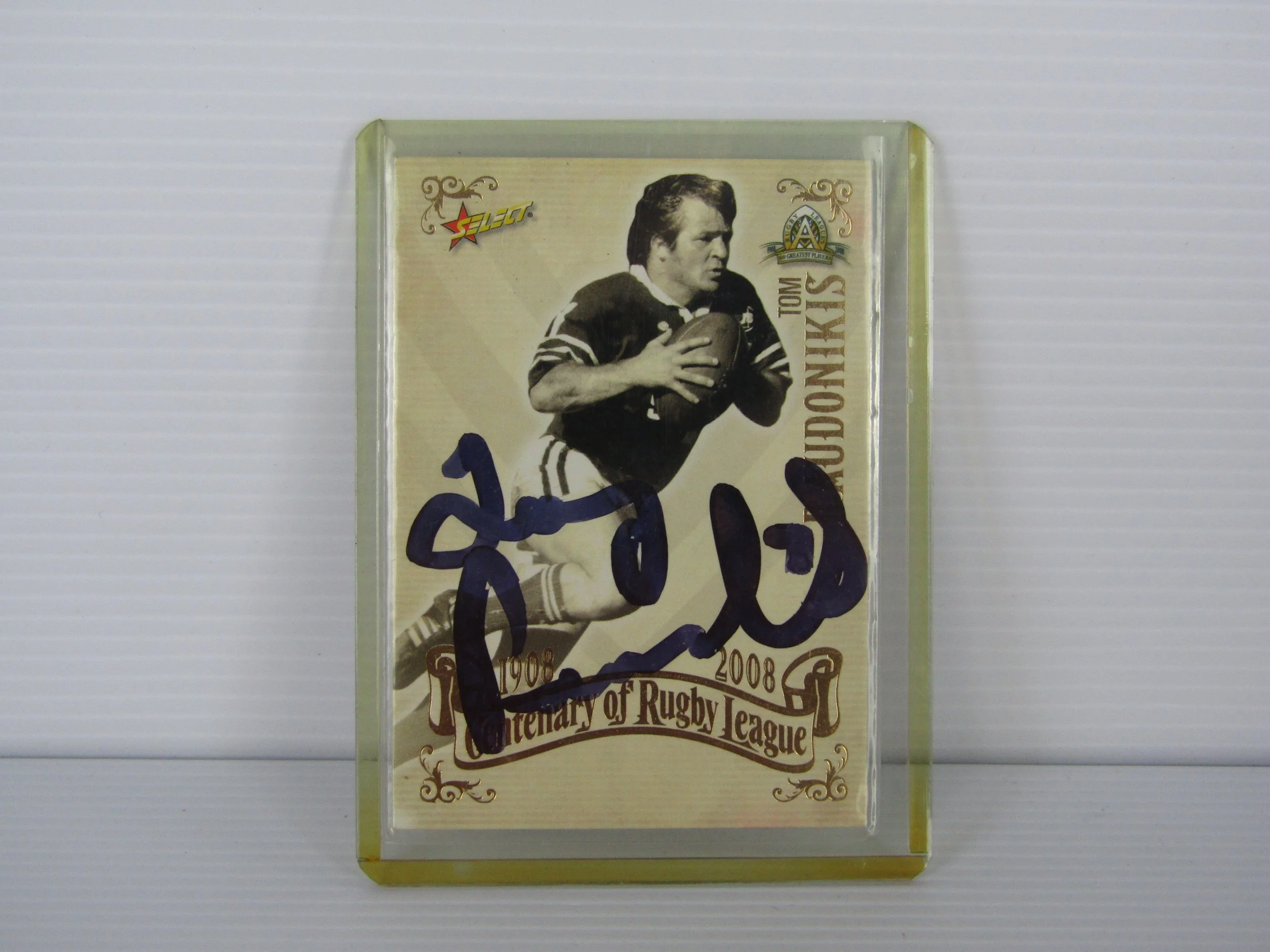 Signed 2008 NRL Centenary Card - Tom Raudonikis
