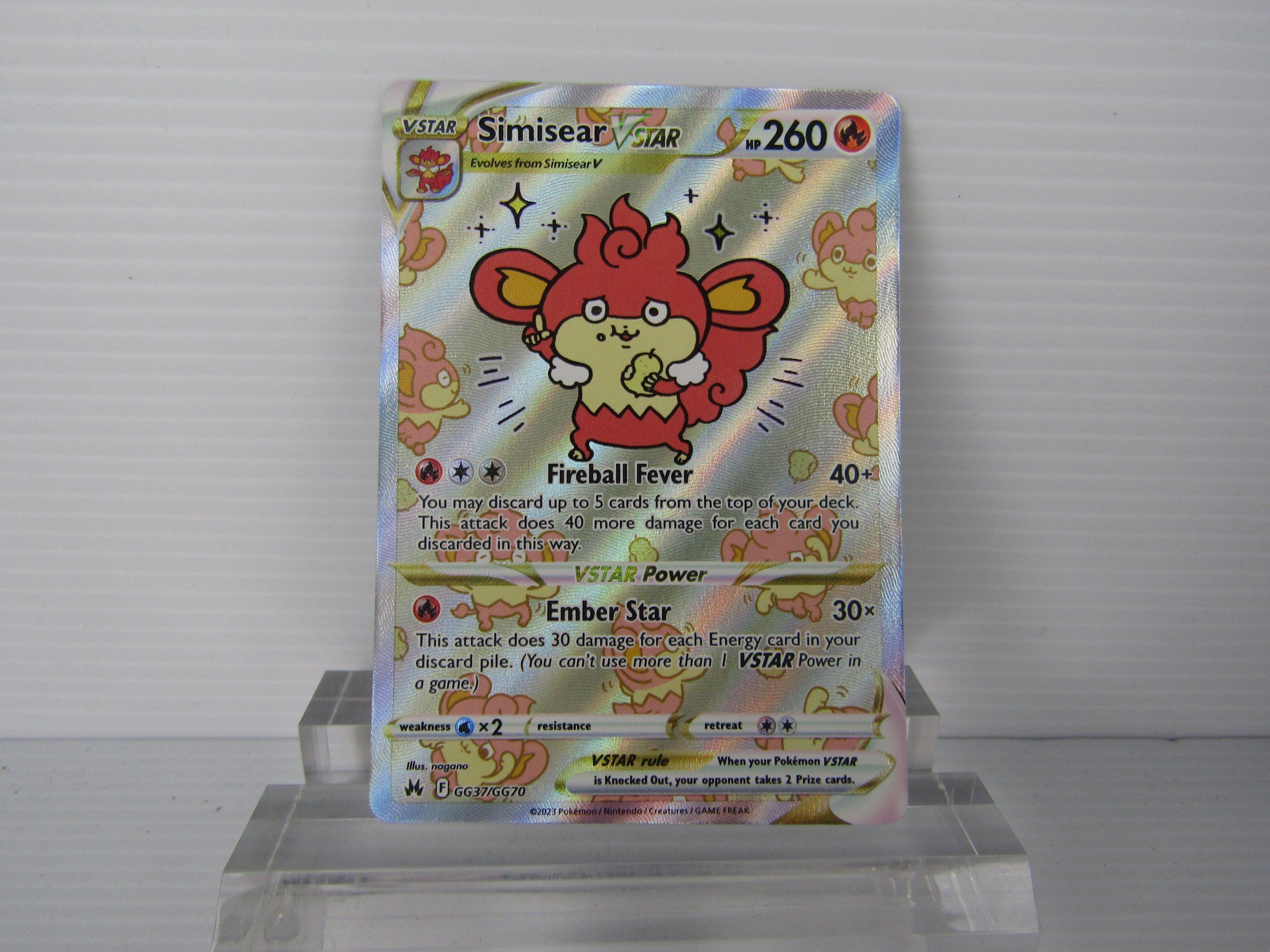 Simisear VSTAR GG37/GG70 Pokémon TCG Crown Zenith. Mint