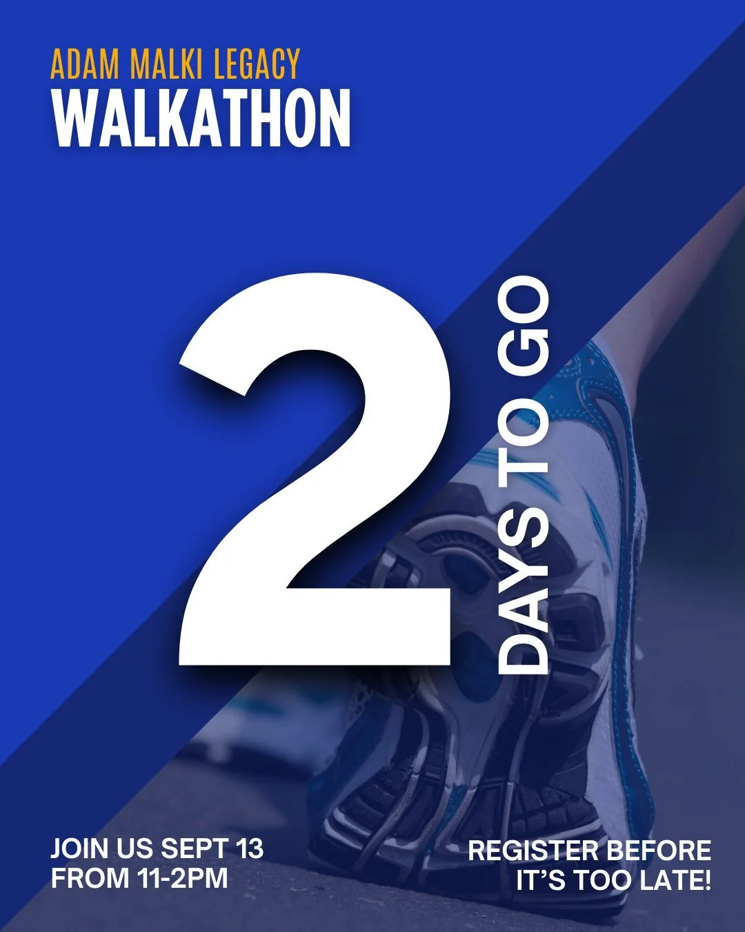 2 Days to Go!

The energy is building! Pack your water bottle and get ready to walk for change. Let&rsquo;s hit our $100,000 goal together!

🚶&zwj;♀️ Register today, link in bio!

#AdamMalkiFoundation #Walkathon2025 #2DaysToGo